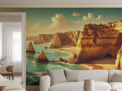 Vintage Portugal, Algarve Coast Poster