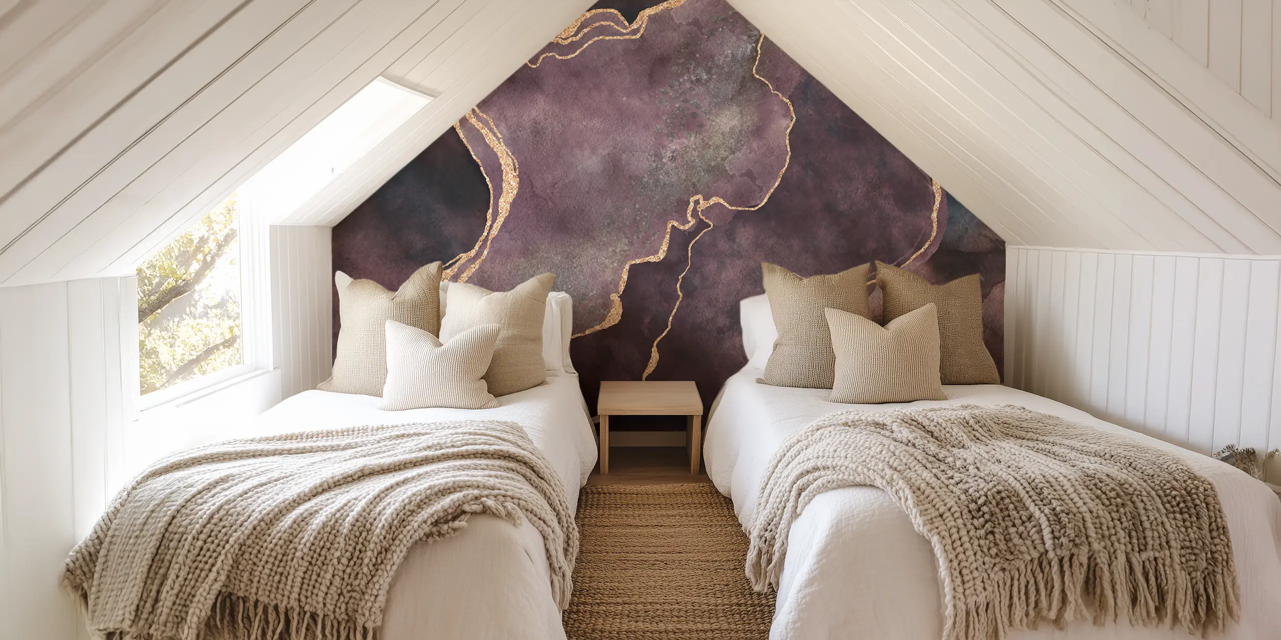 Purple Marble Wallpaper for Glamorous Interiors