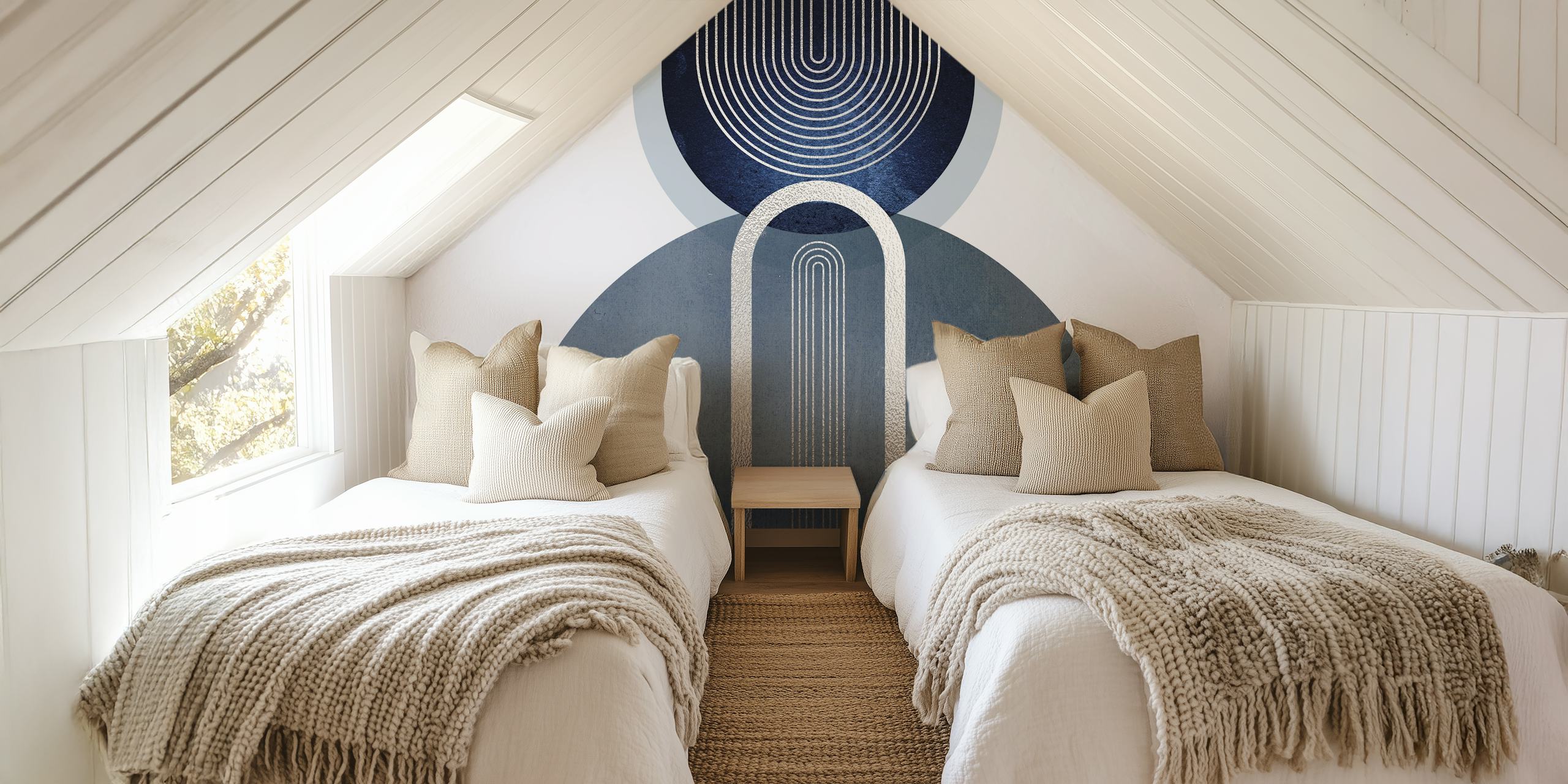 Design Blue Statement Wall v místnosti