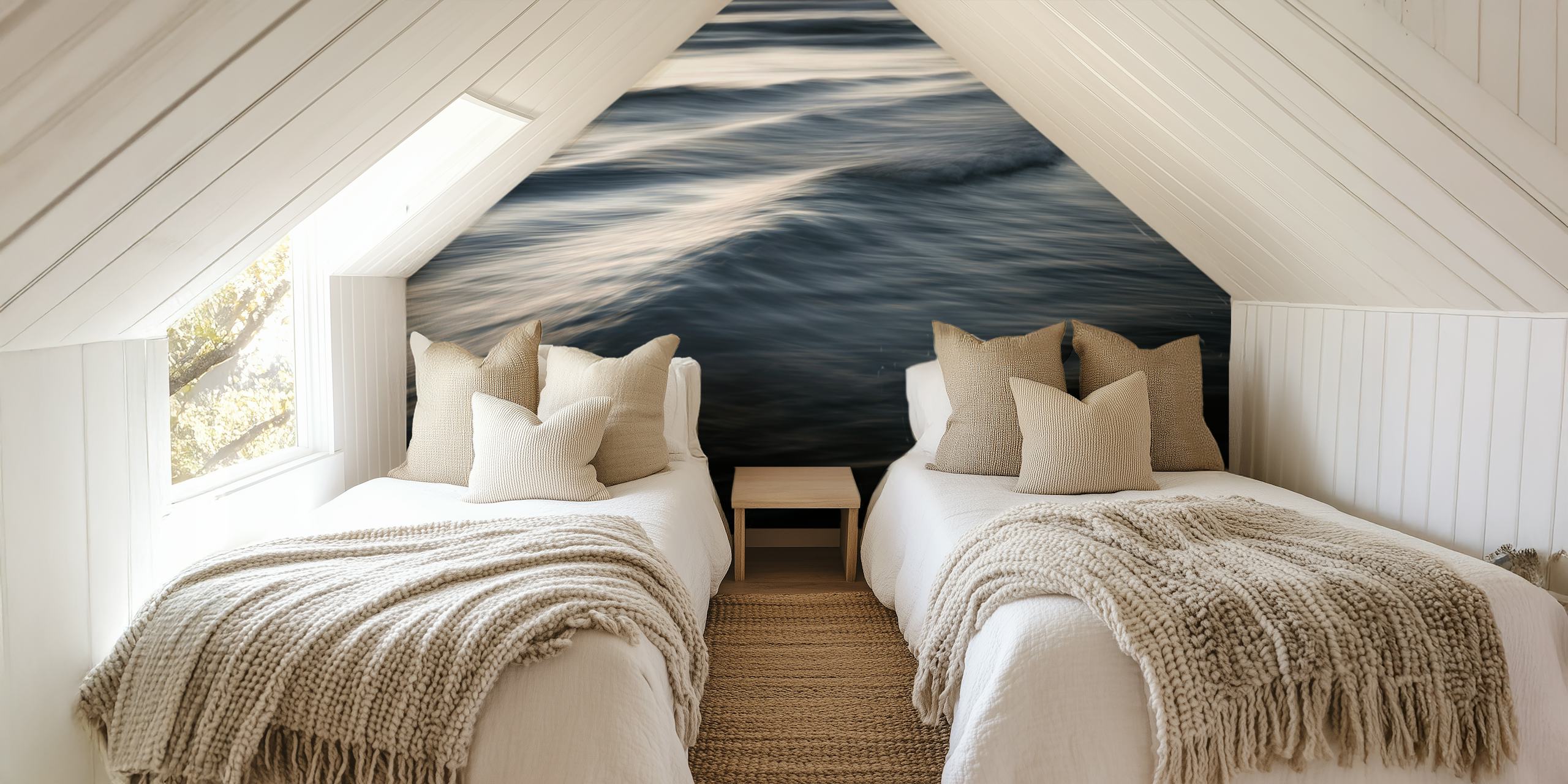 Waves wallpaper design in a room