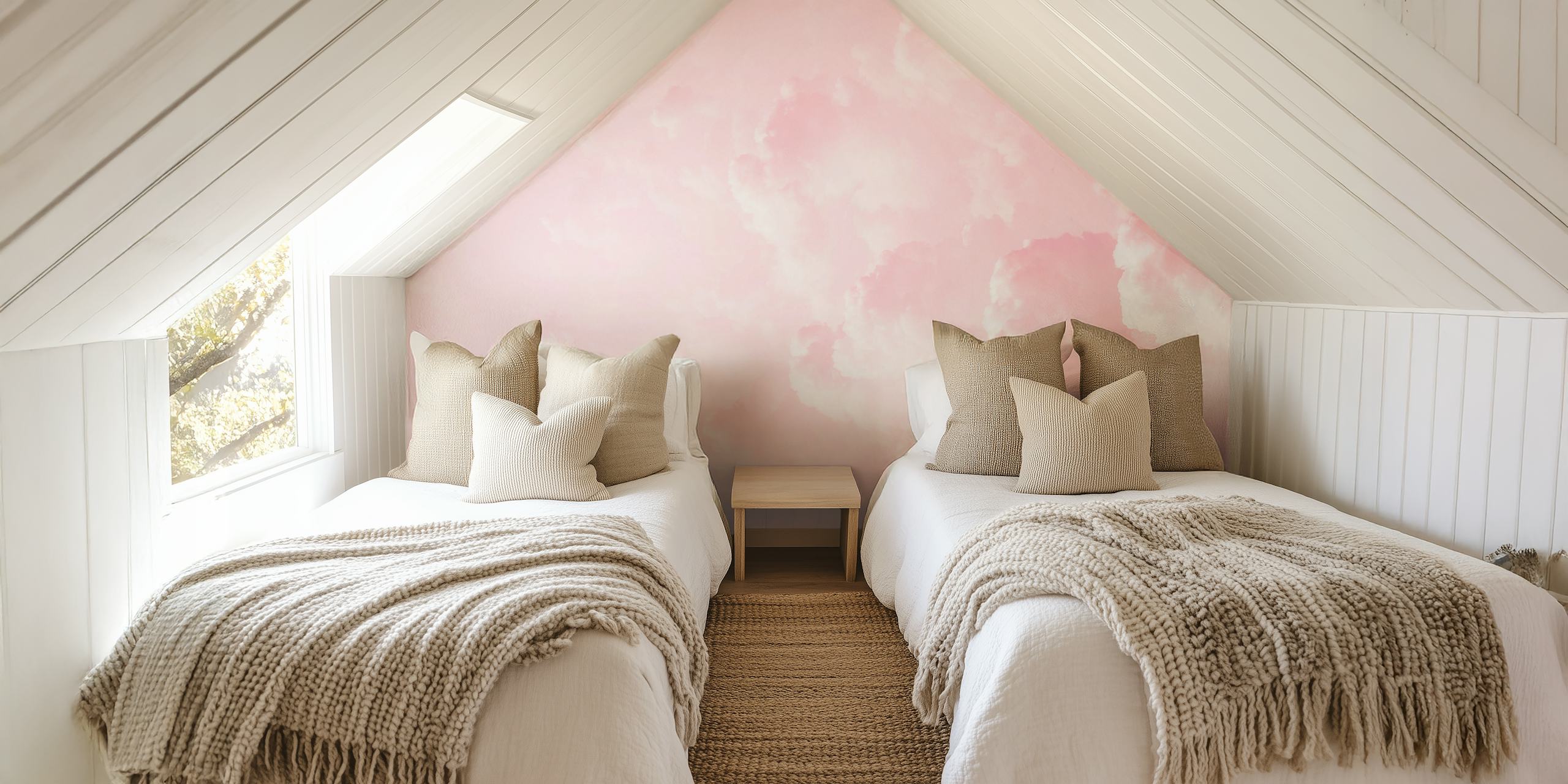 Papel de parede Pink Clouds III em um quarto