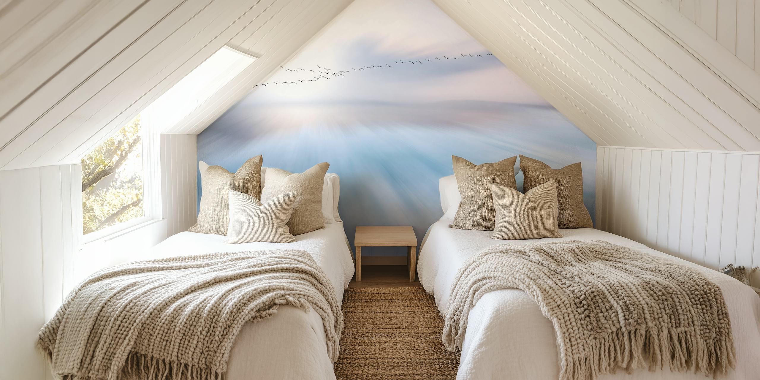 Fly over wallpaper in a serene room setting