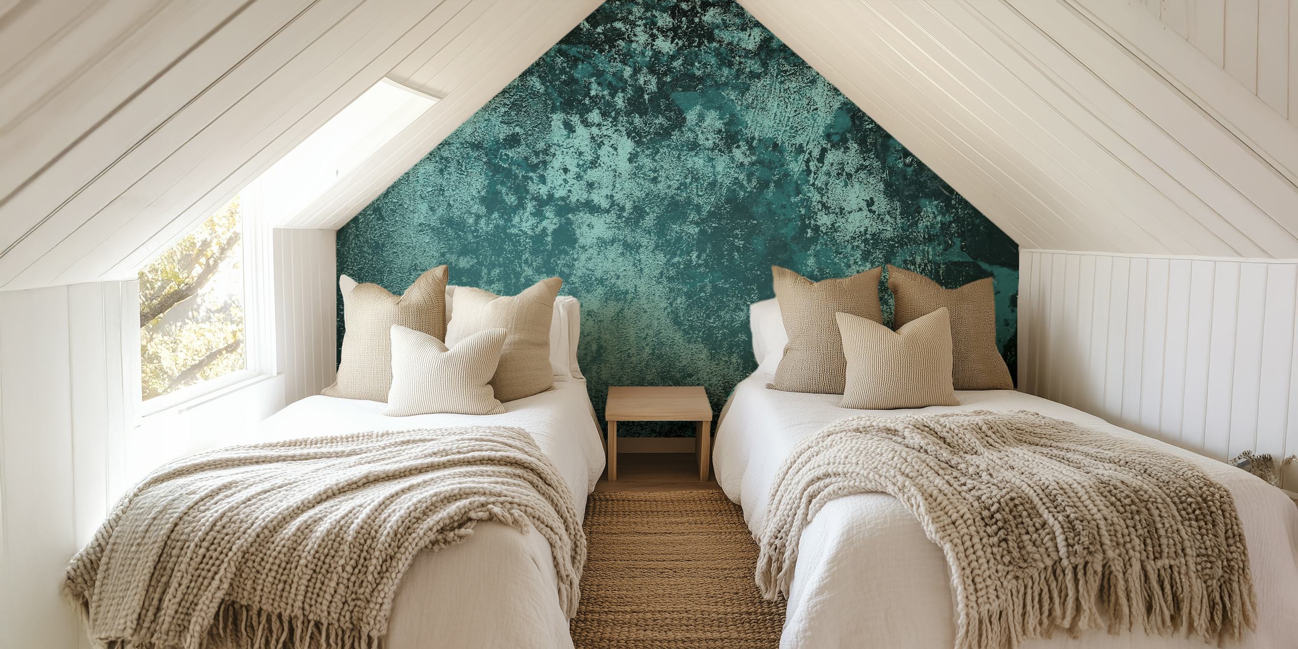Teal blue concrete texture wallpaper with gritty patterns
