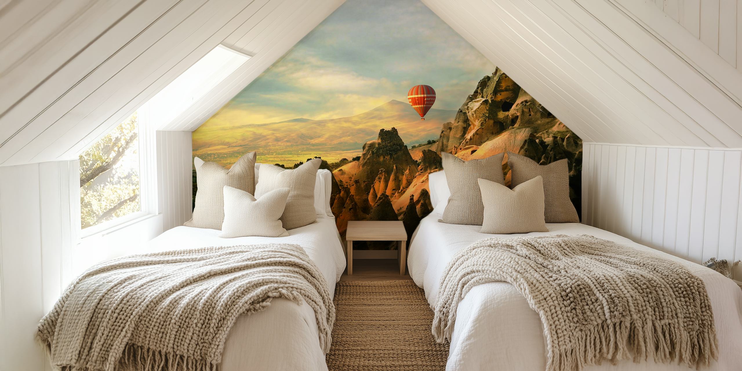 tapeta krajina Cappadocia s horkovzdušným balónem