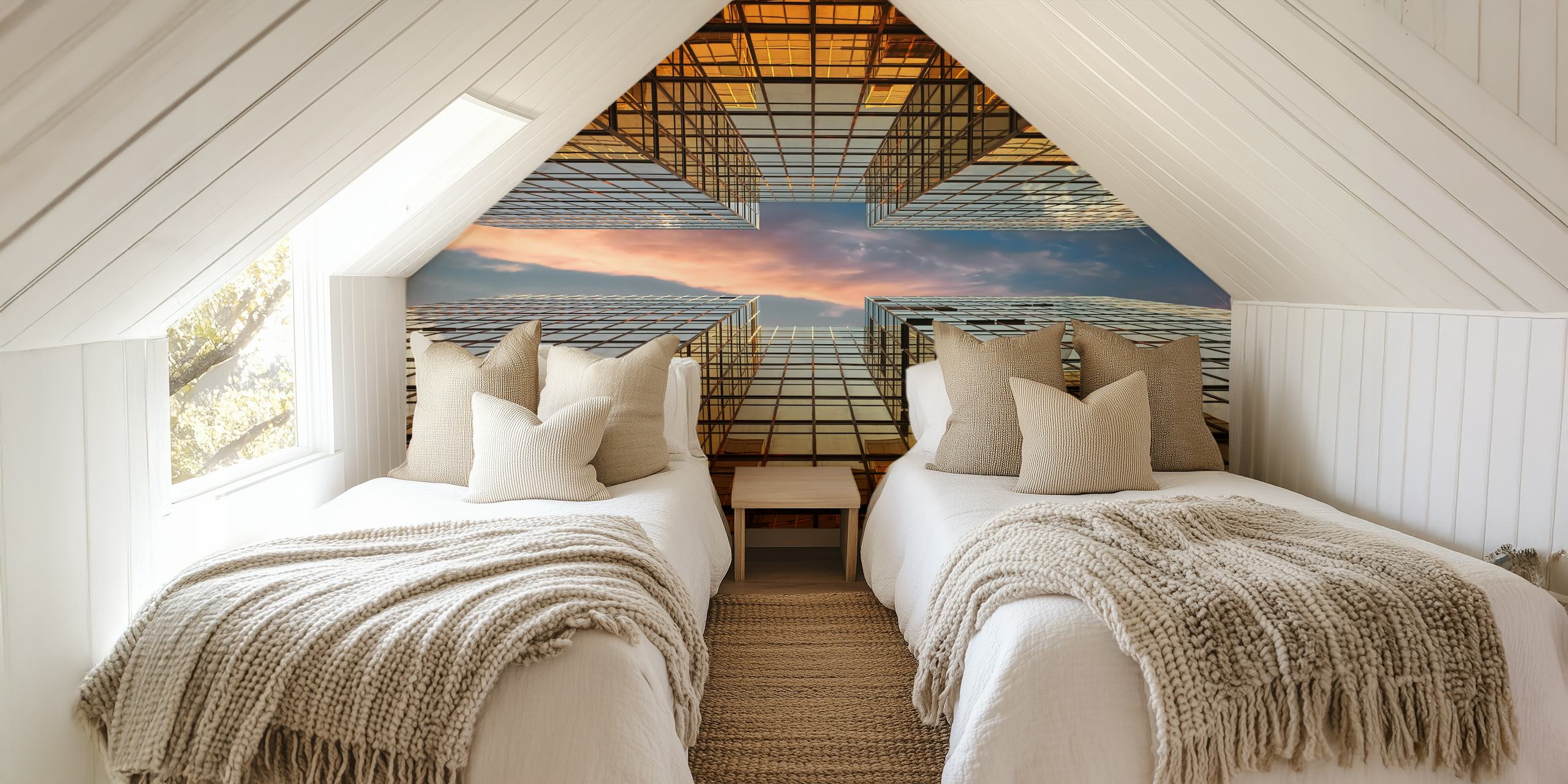 Golden Mirrors tapetdesign i et rom