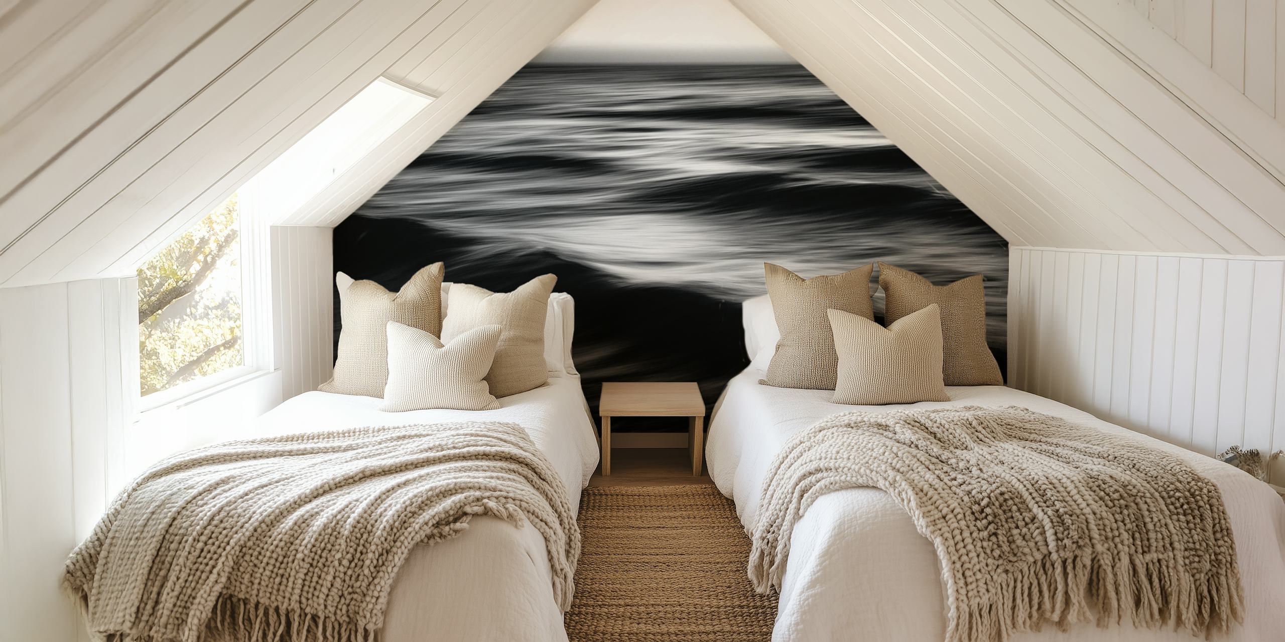 Waves papel pintado en un entorno de habitación