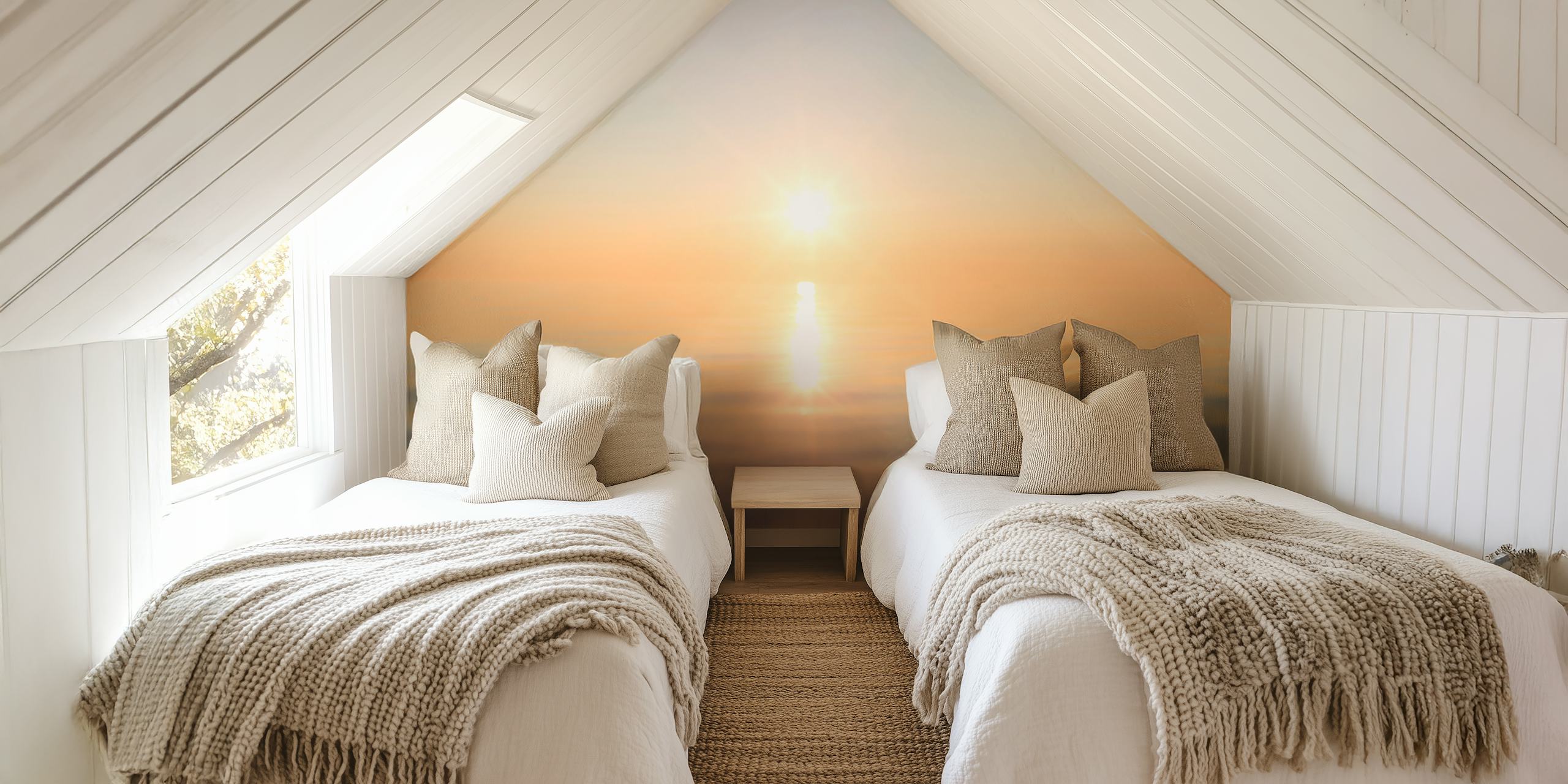 Sunset over the Baltic Sea wallpaper in a room