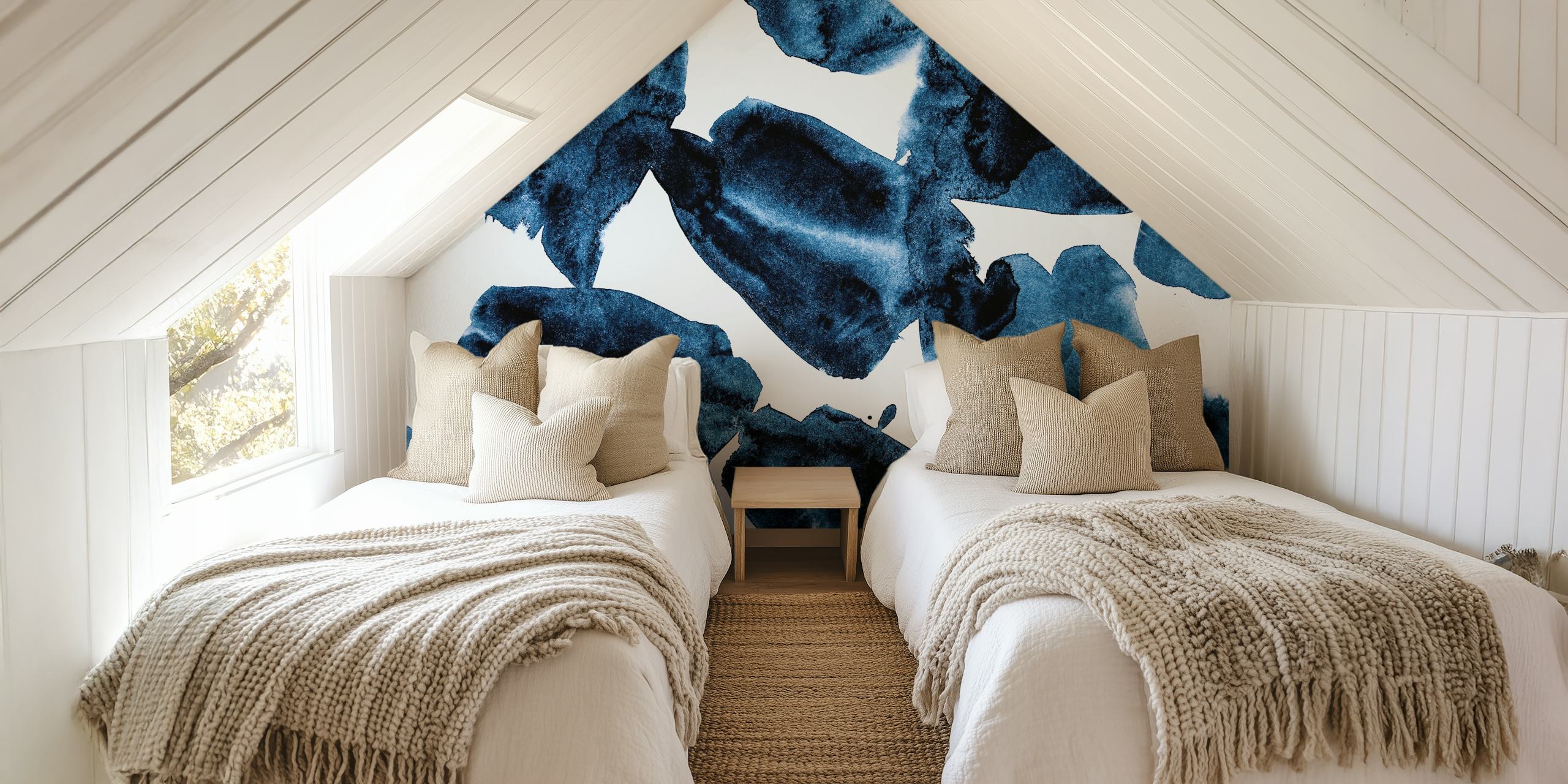 Watercolor wallpaper design in a room