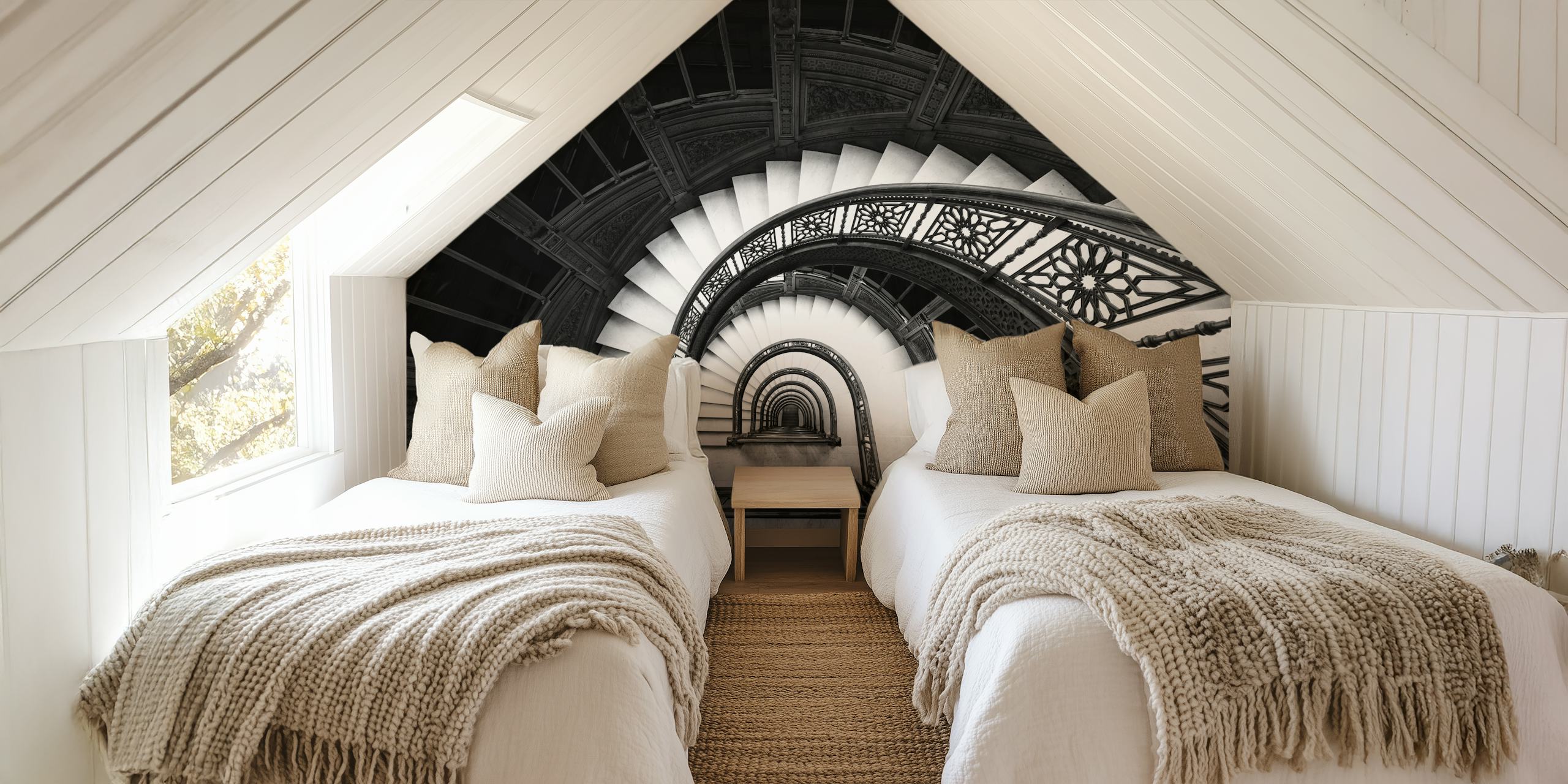Diseño de papel tapiz elegante staircase en una habitación