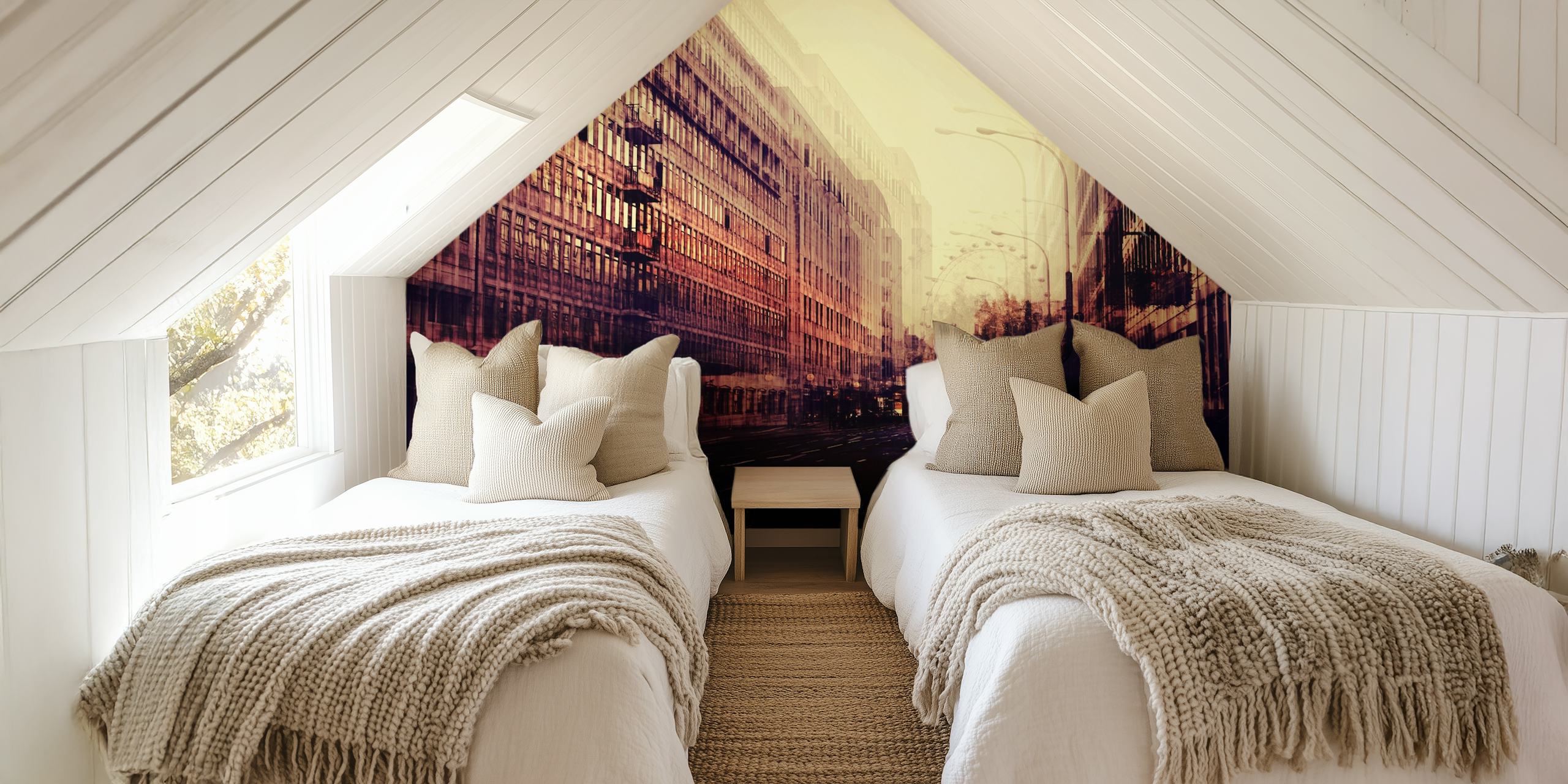 London city wallpaper in stylish room
