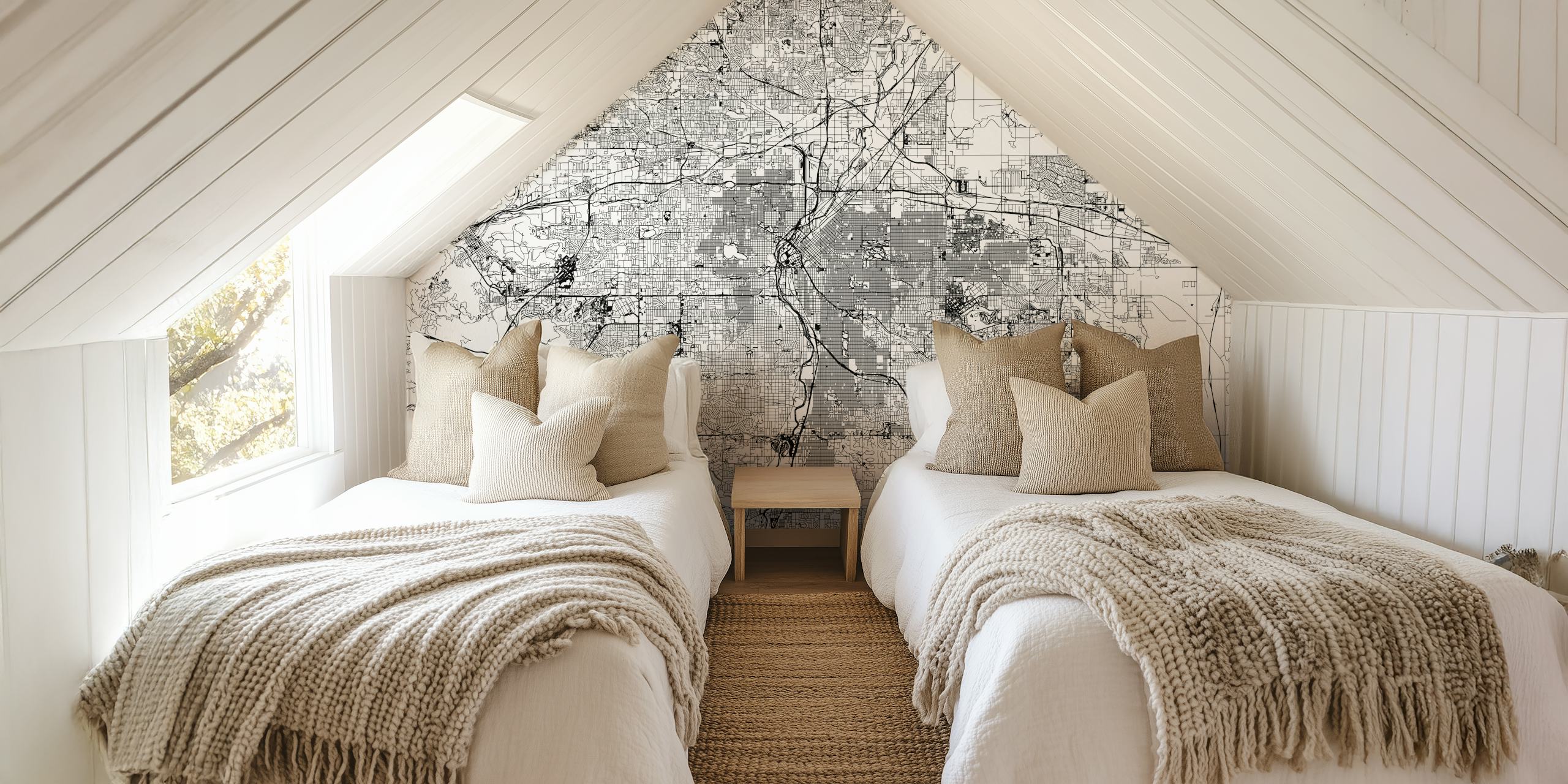 Denver Map wallpaper in a modern room