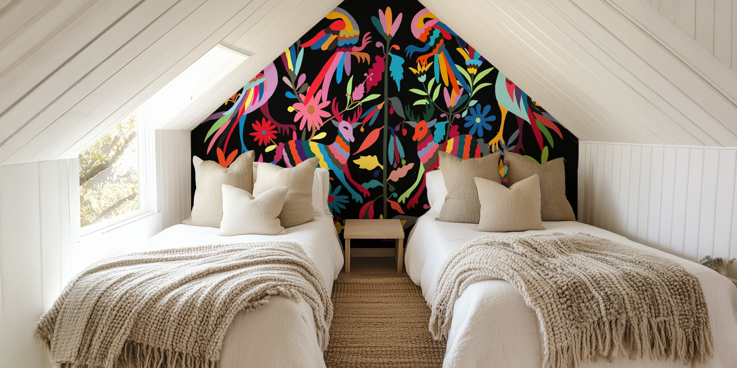 Otomi Celebration färgstark tapet i ett rum