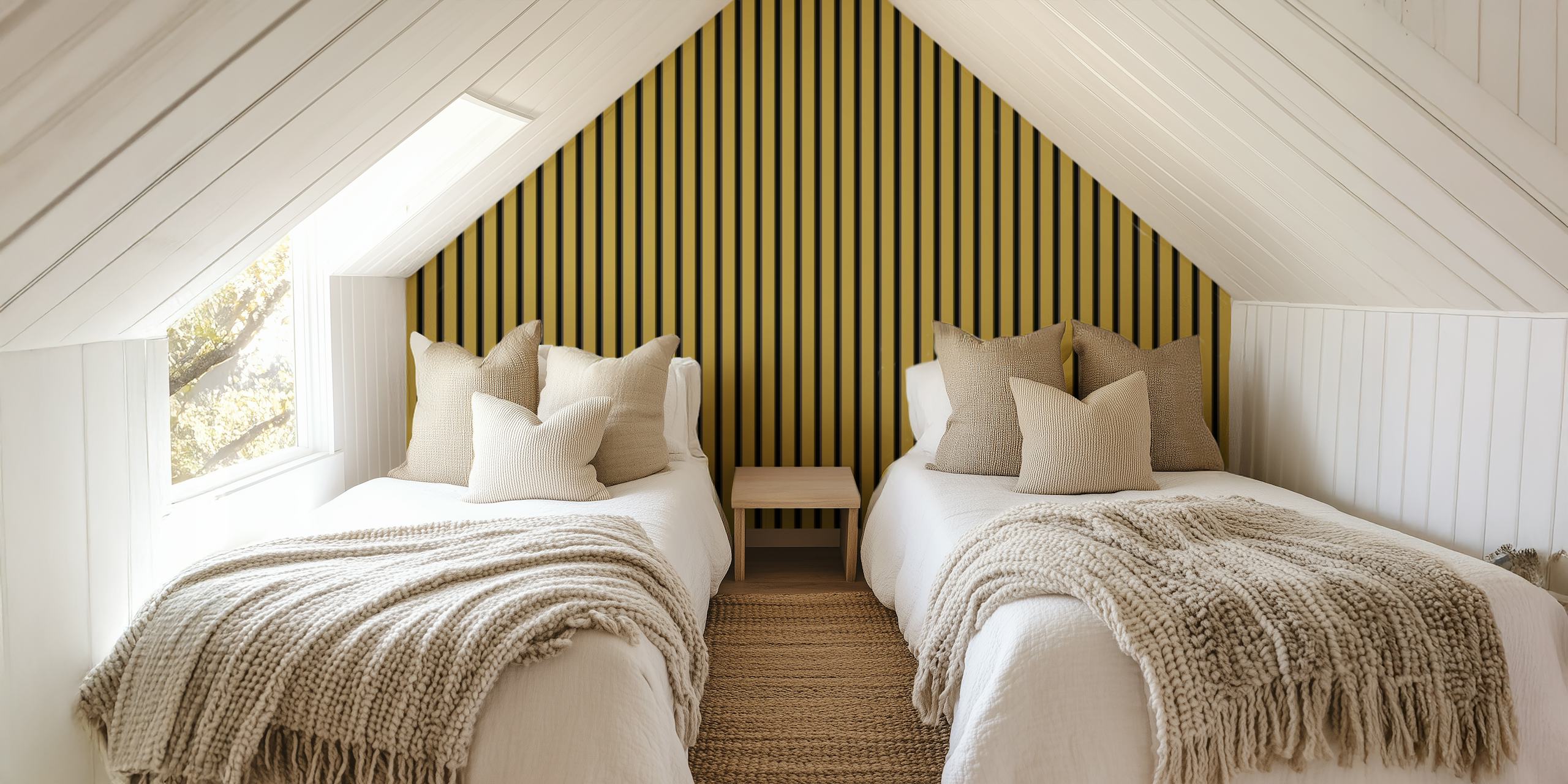 Contemporary Gold Lines wallpaper in a room