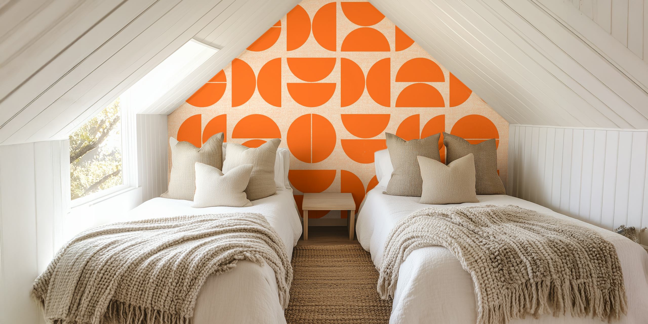Vivid Fall Bauhaus wallpaper in a room