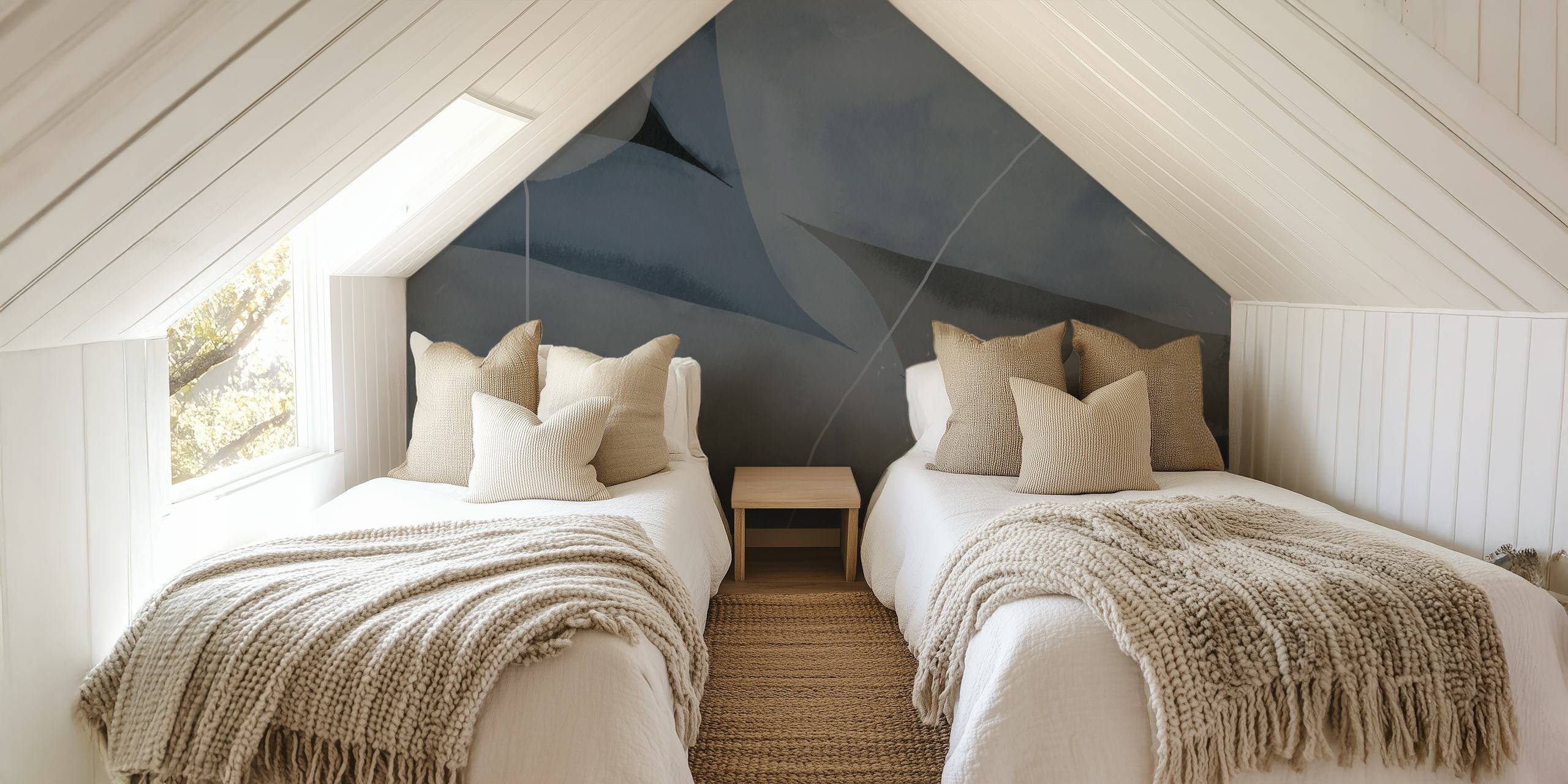 Abstracte Shapes 12 behang in een kamer