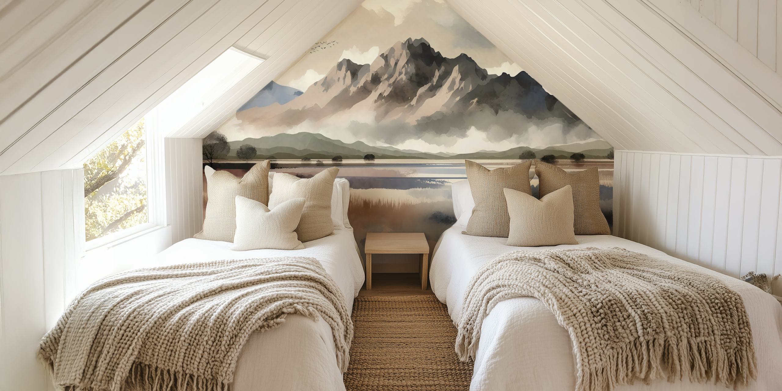 Tranquil Mountain Vista tapet i et rom