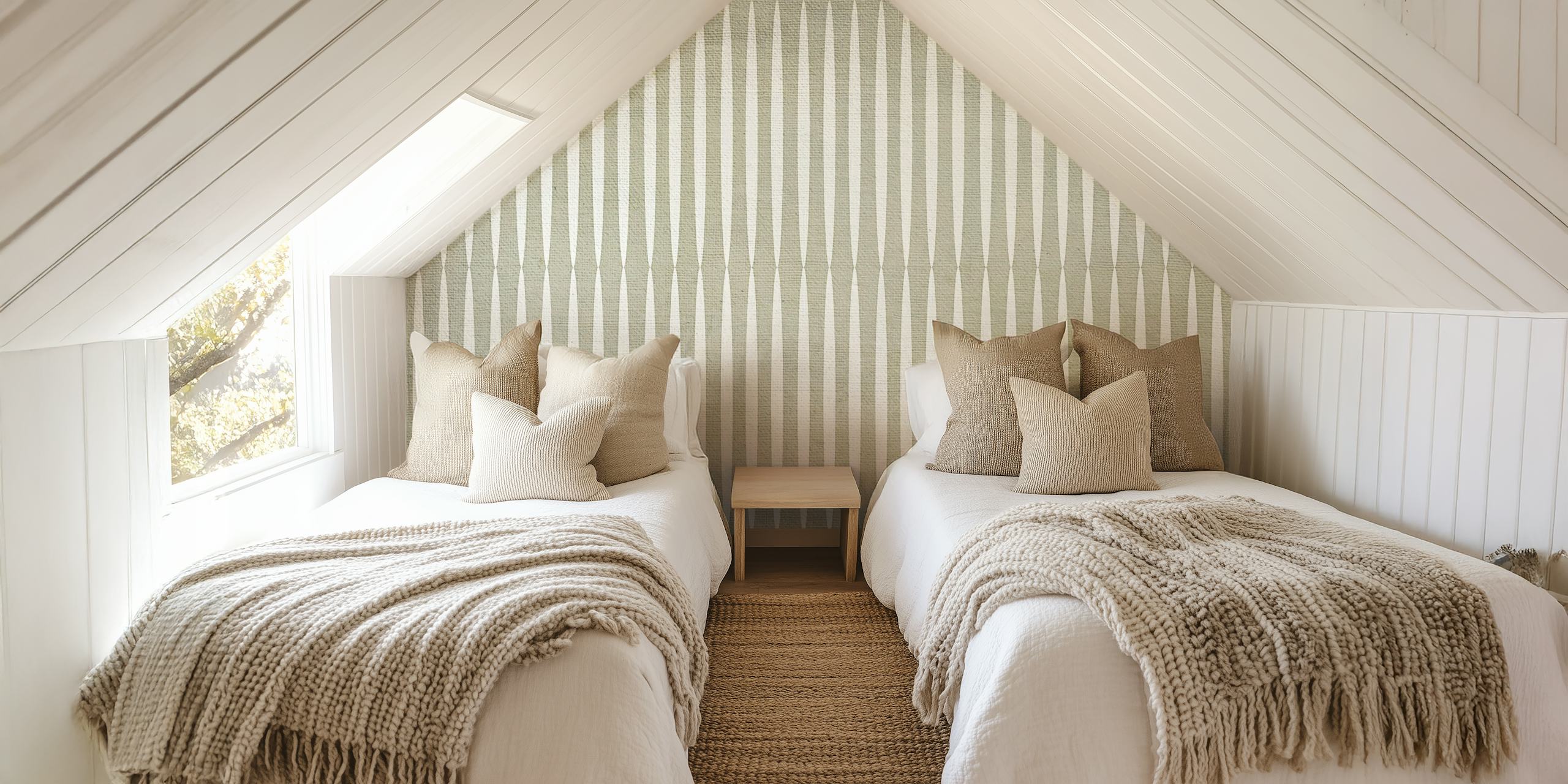 Elegant grey and white striped wallpaper with a textured look