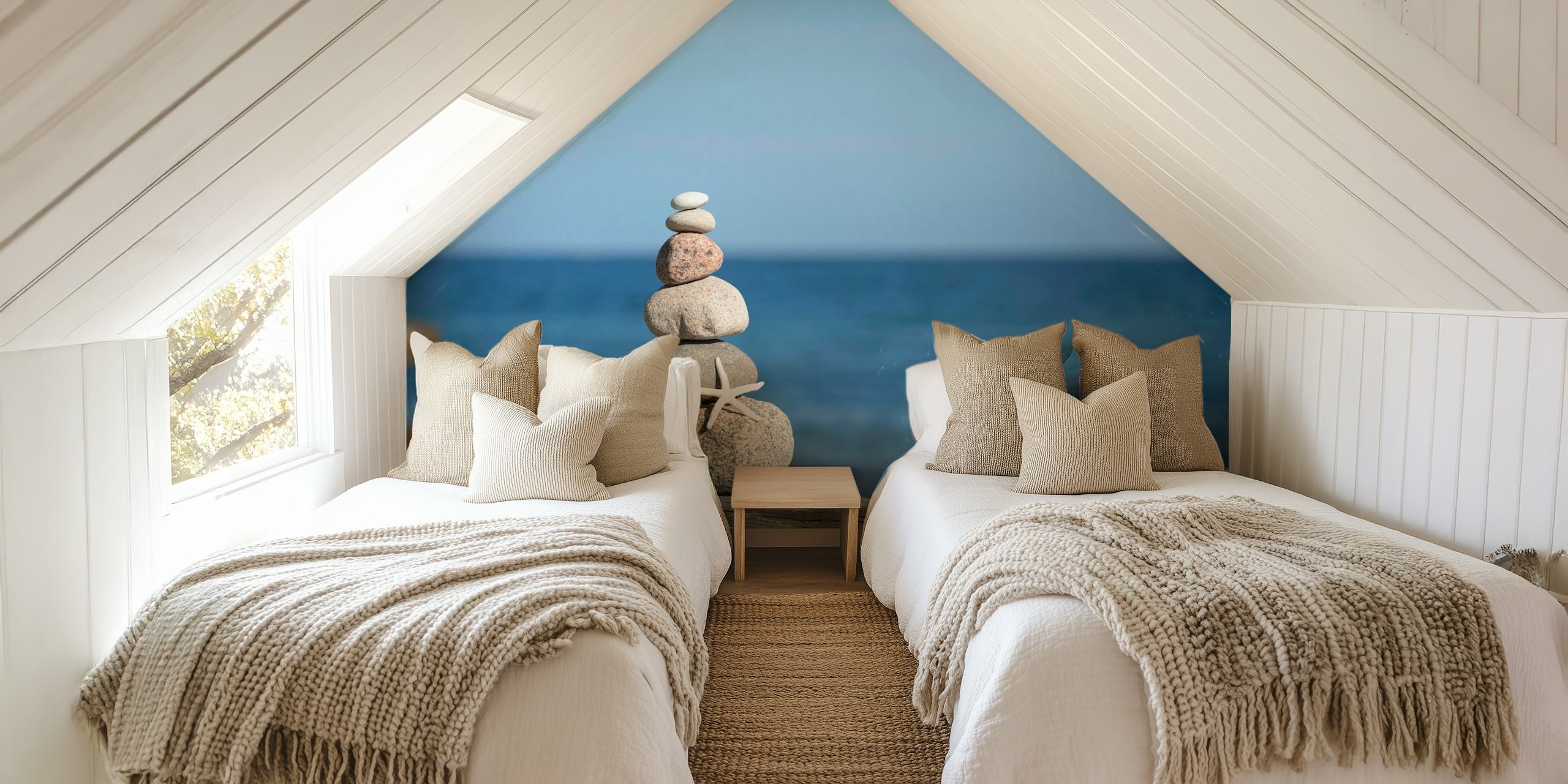 Tranquil Beach Stone Pile tapetti huoneessa