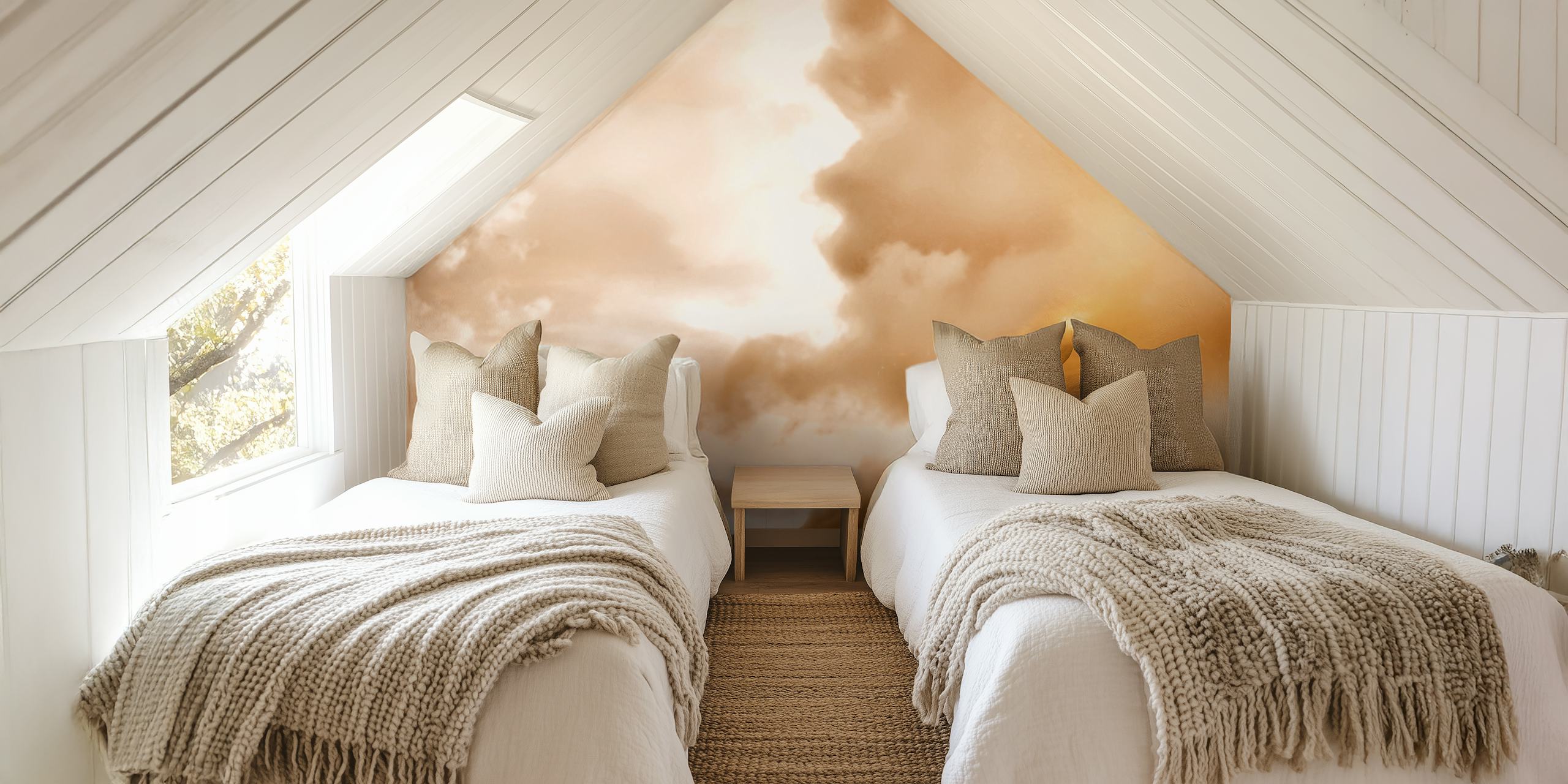 Golden and cream cloud patterns wallpaper