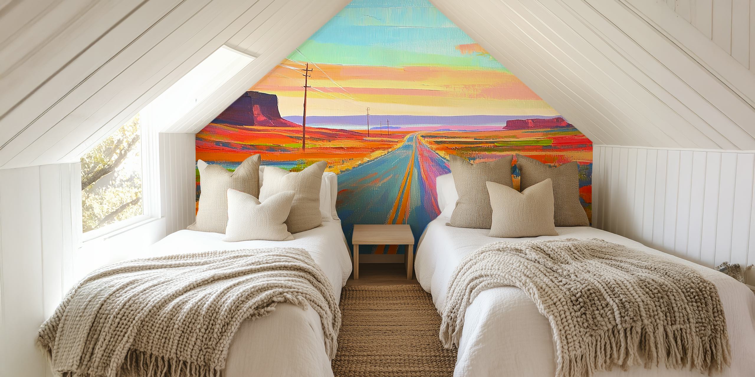 Highway to nowhere wallpaper in a room