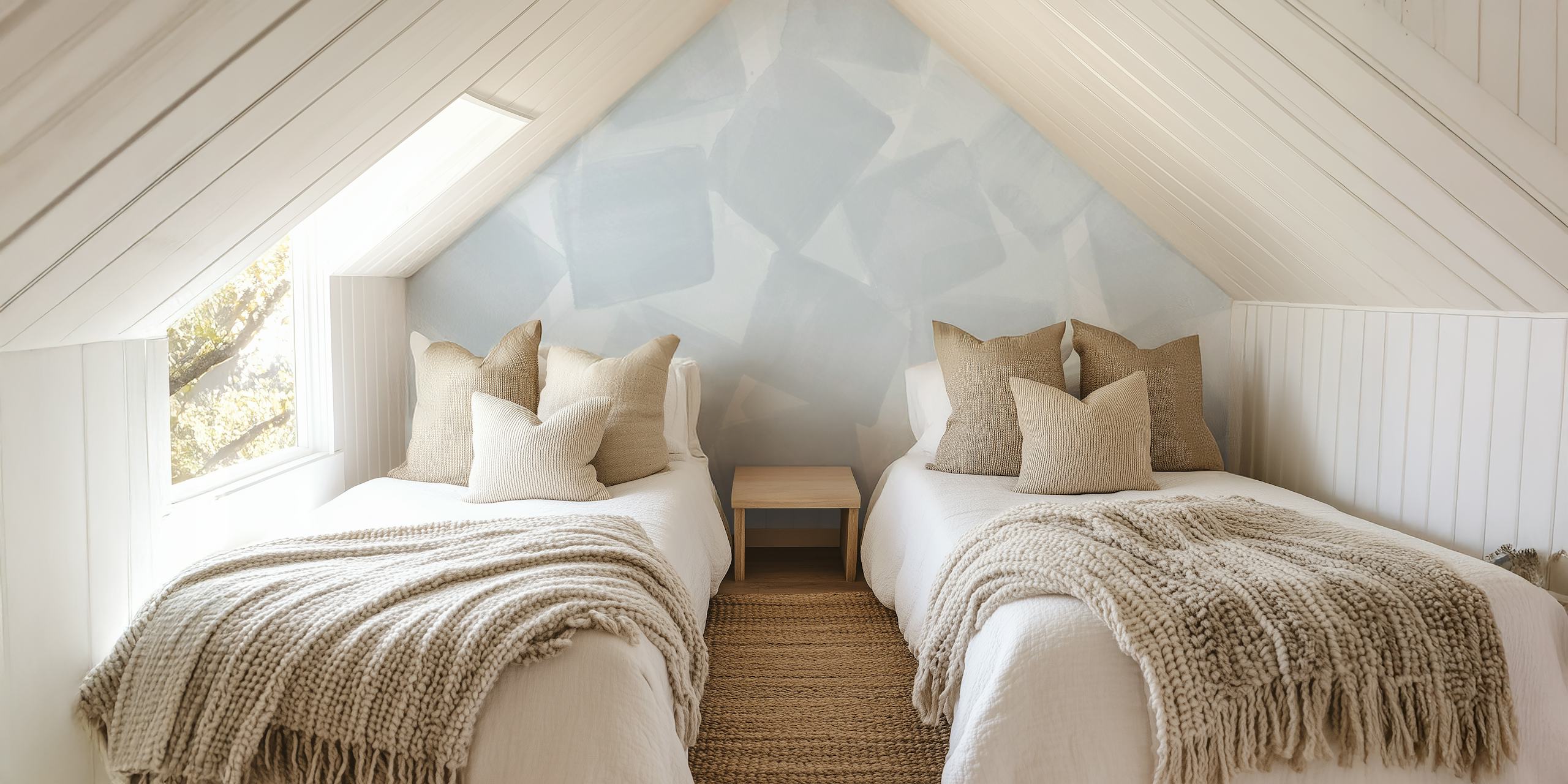 Abstract mosaic pattern in soft blue hues wallpaper