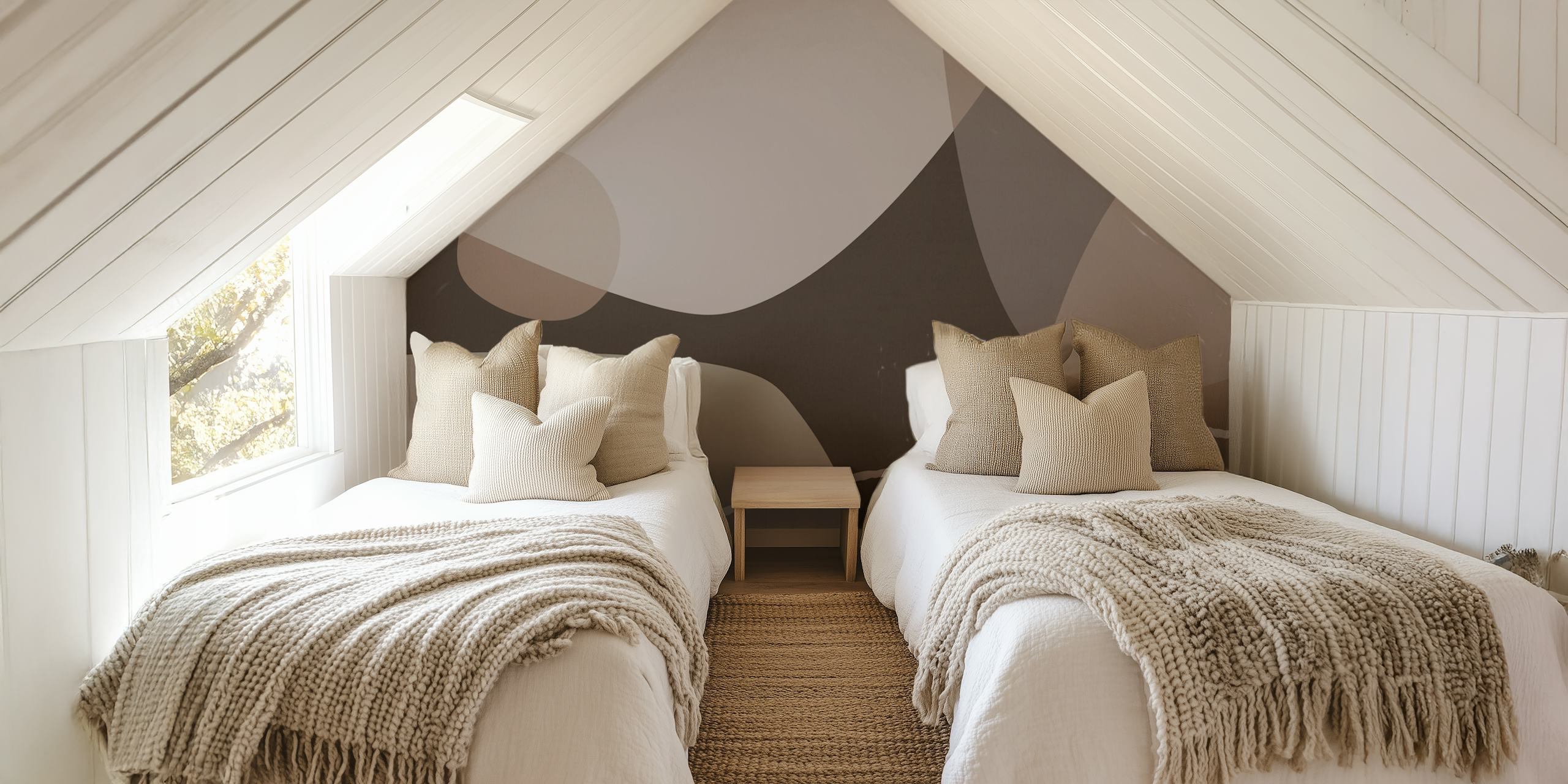 Soft Earthy Shapes wallpaper in a modern room