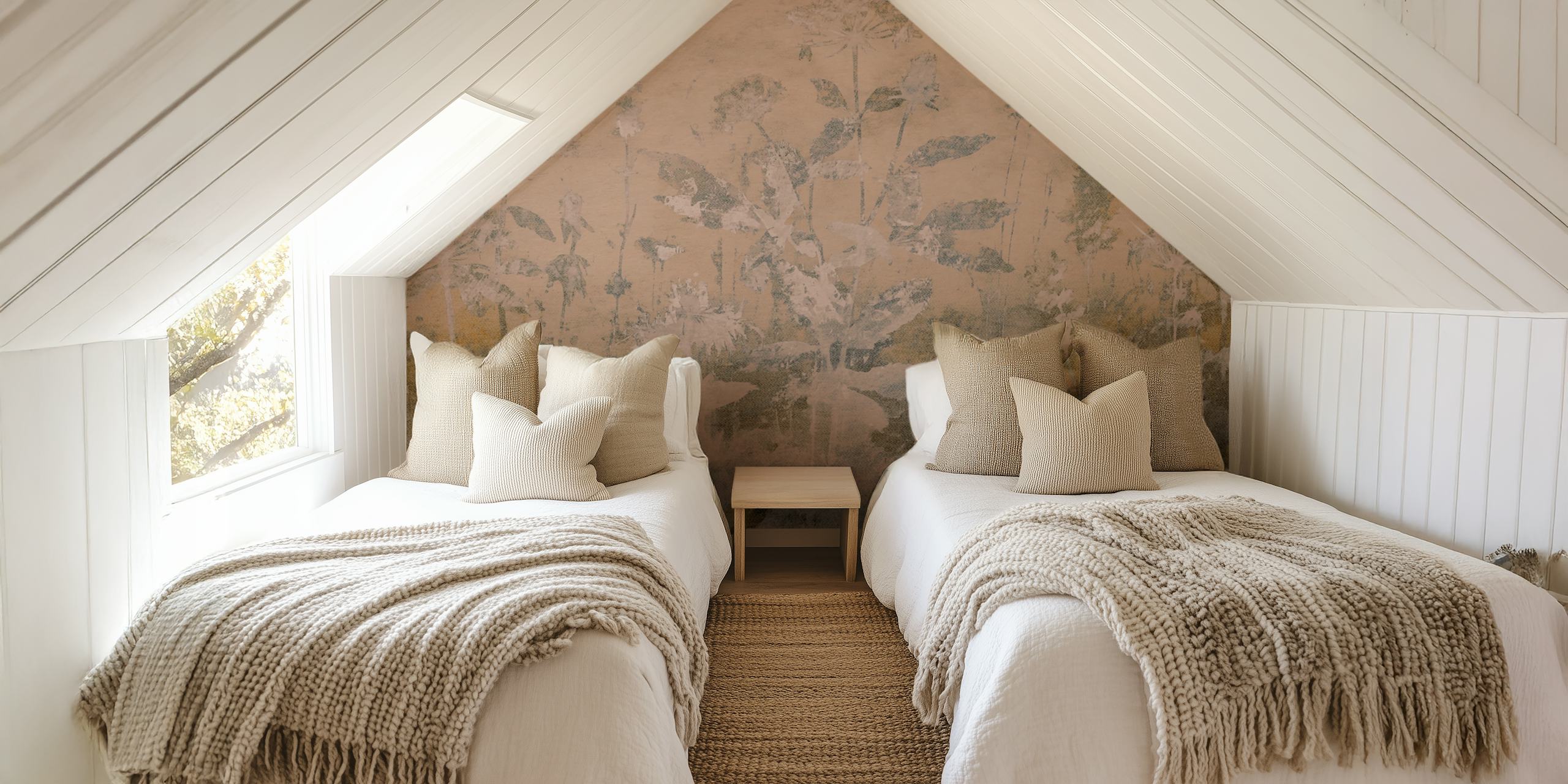 Antique Garden wallpaper displayed in a room