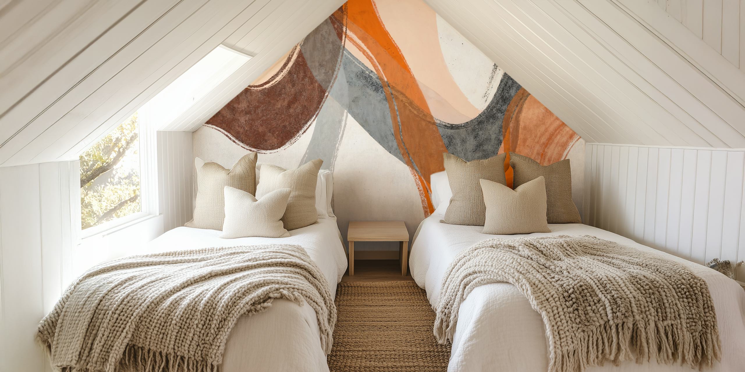 Earthy Wave Design-tapet i et rom