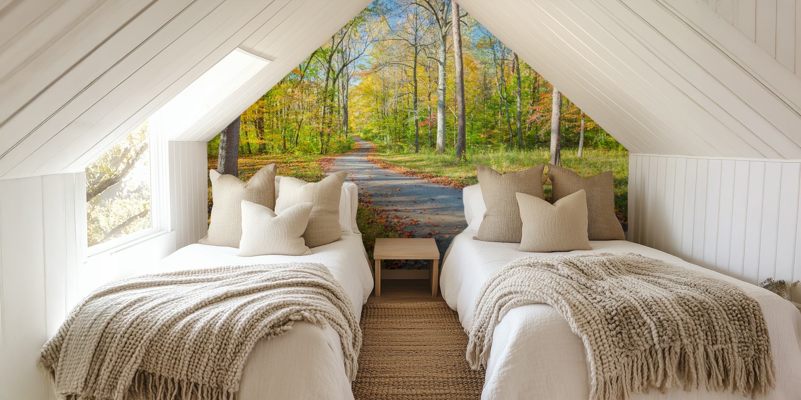 Tapeta Autumn Forest Pathway u sobi