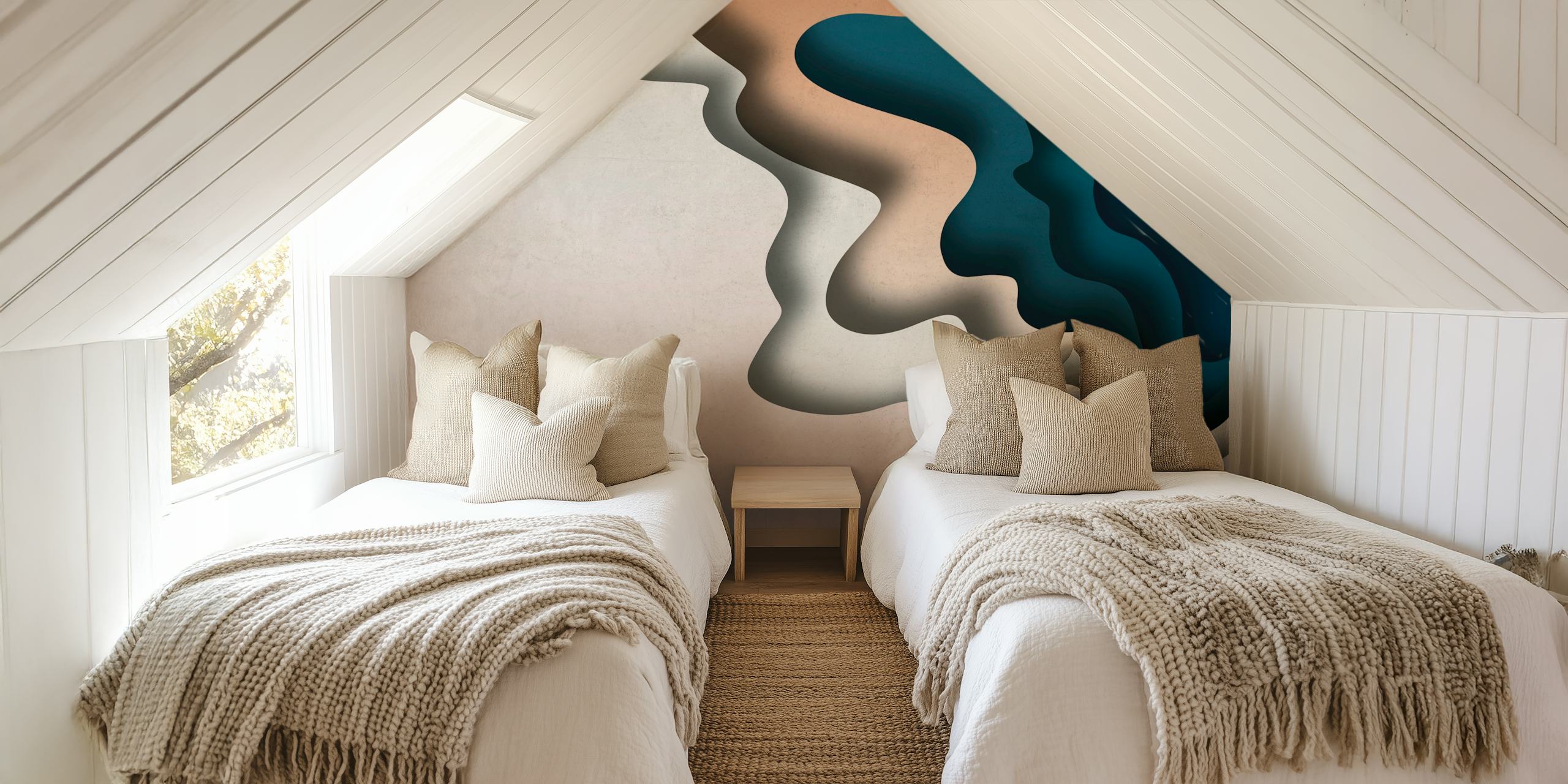 Tapeta Abstract Organic Waves w pokoju