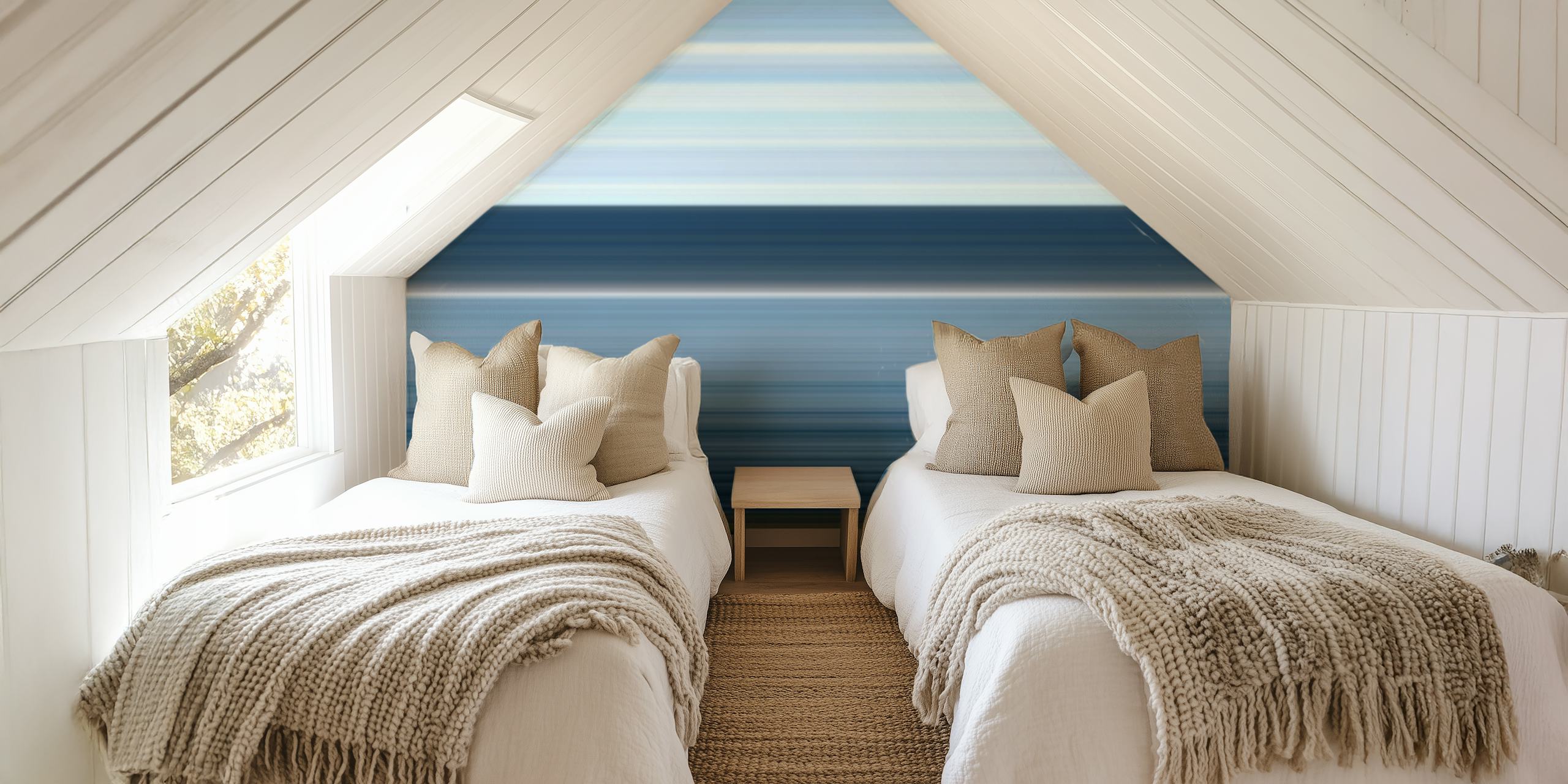 Linje Blå wallpaper displayed in a room