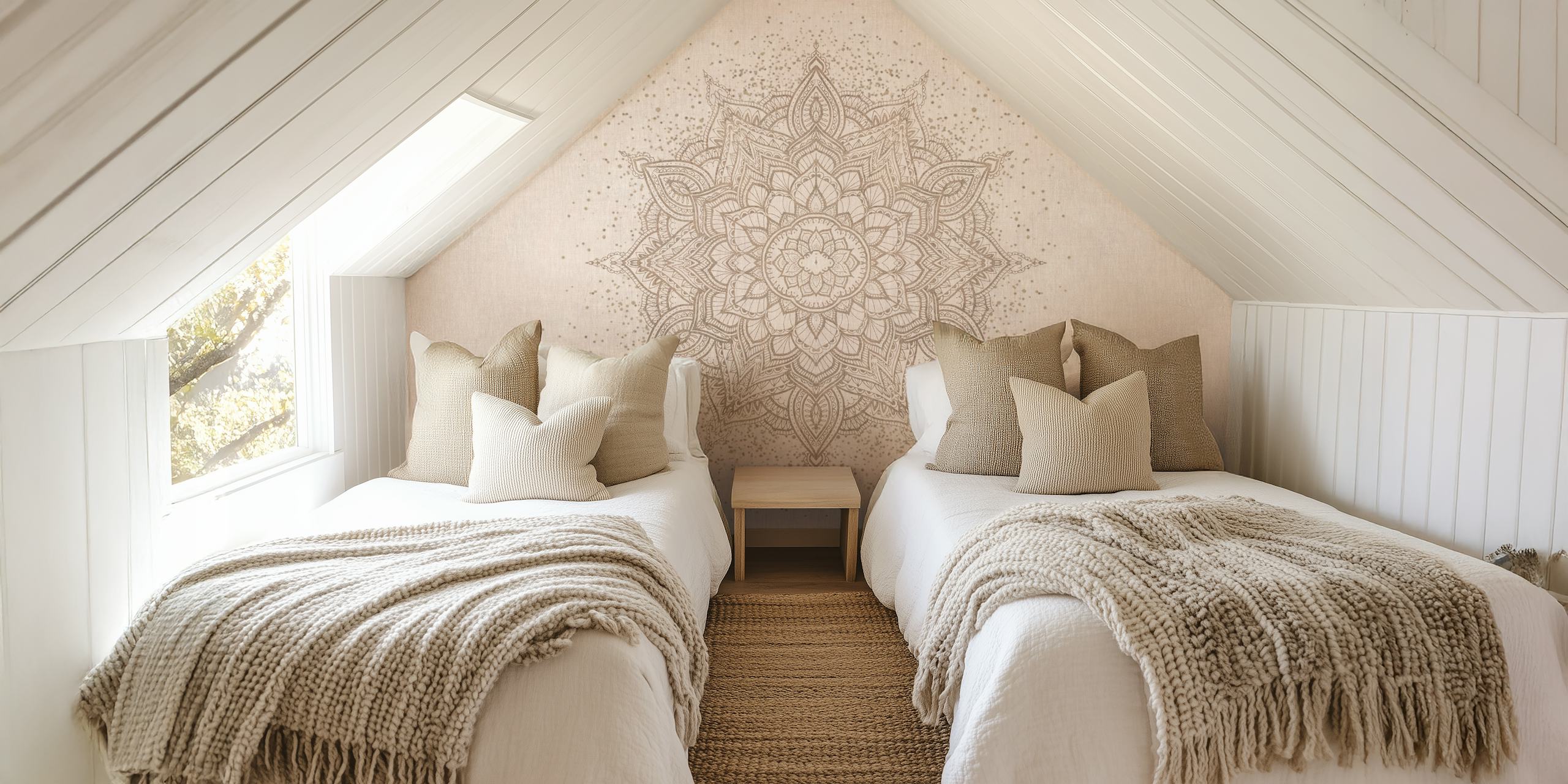 Boho mandala tapet i et rommiljø