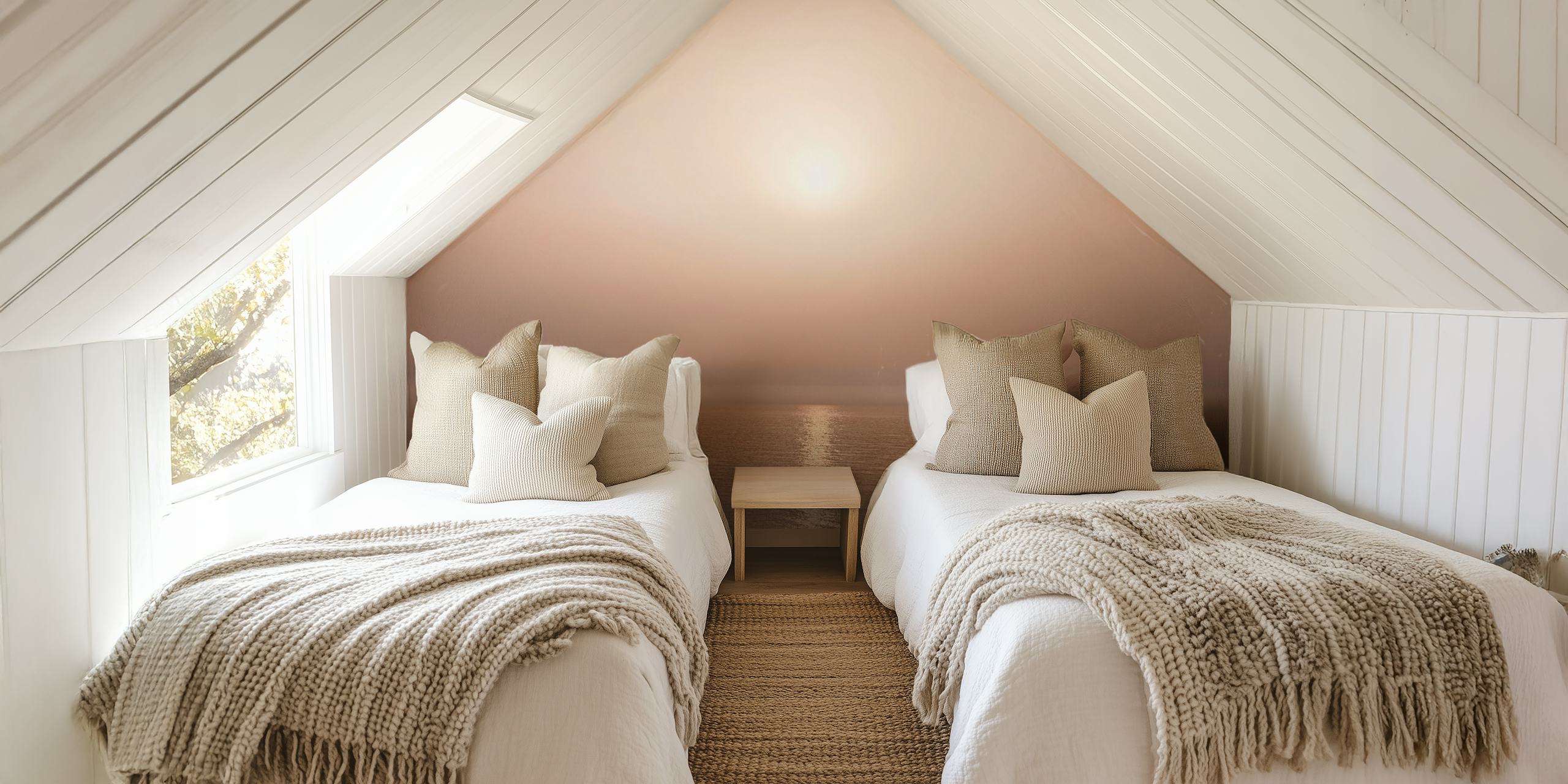 Ocean sunset with rosegold hues and reflective water wallpaper