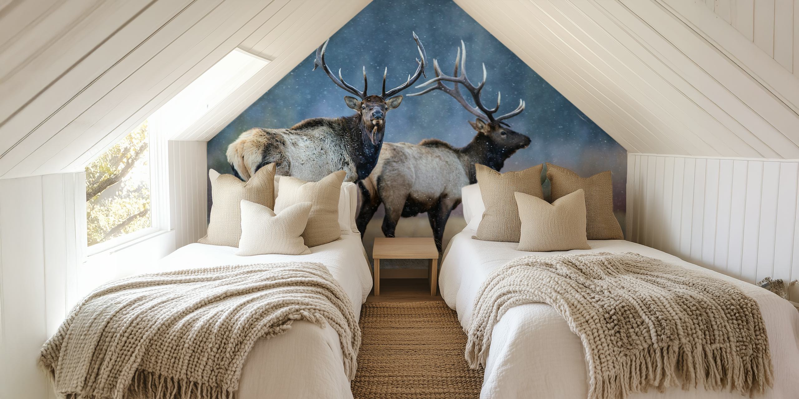 First snow wallpaper in a cozy room