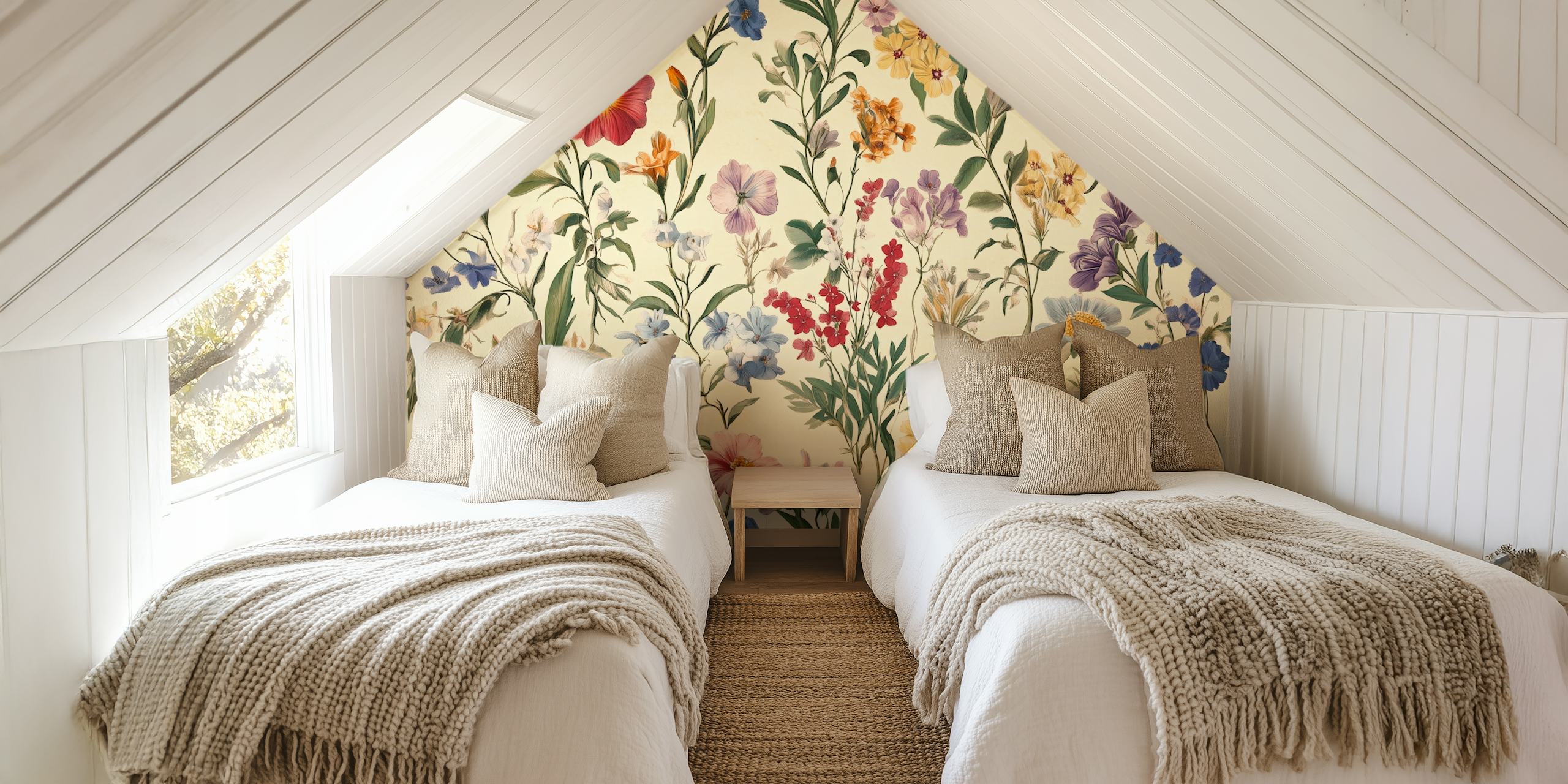 Charming Garden Delight carta da parati floreale nella stanza