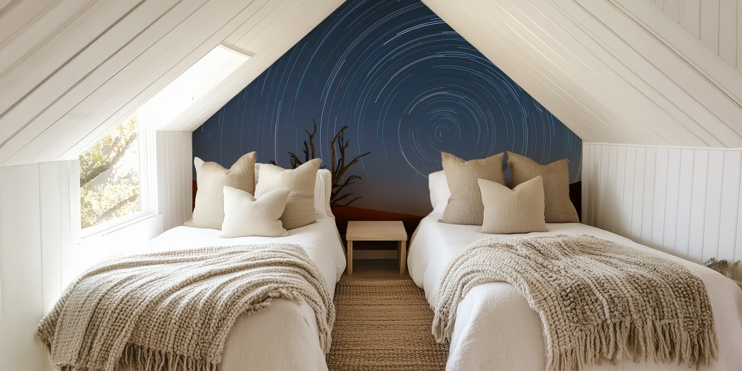 Star Trails of Namibia wallpaper in a room