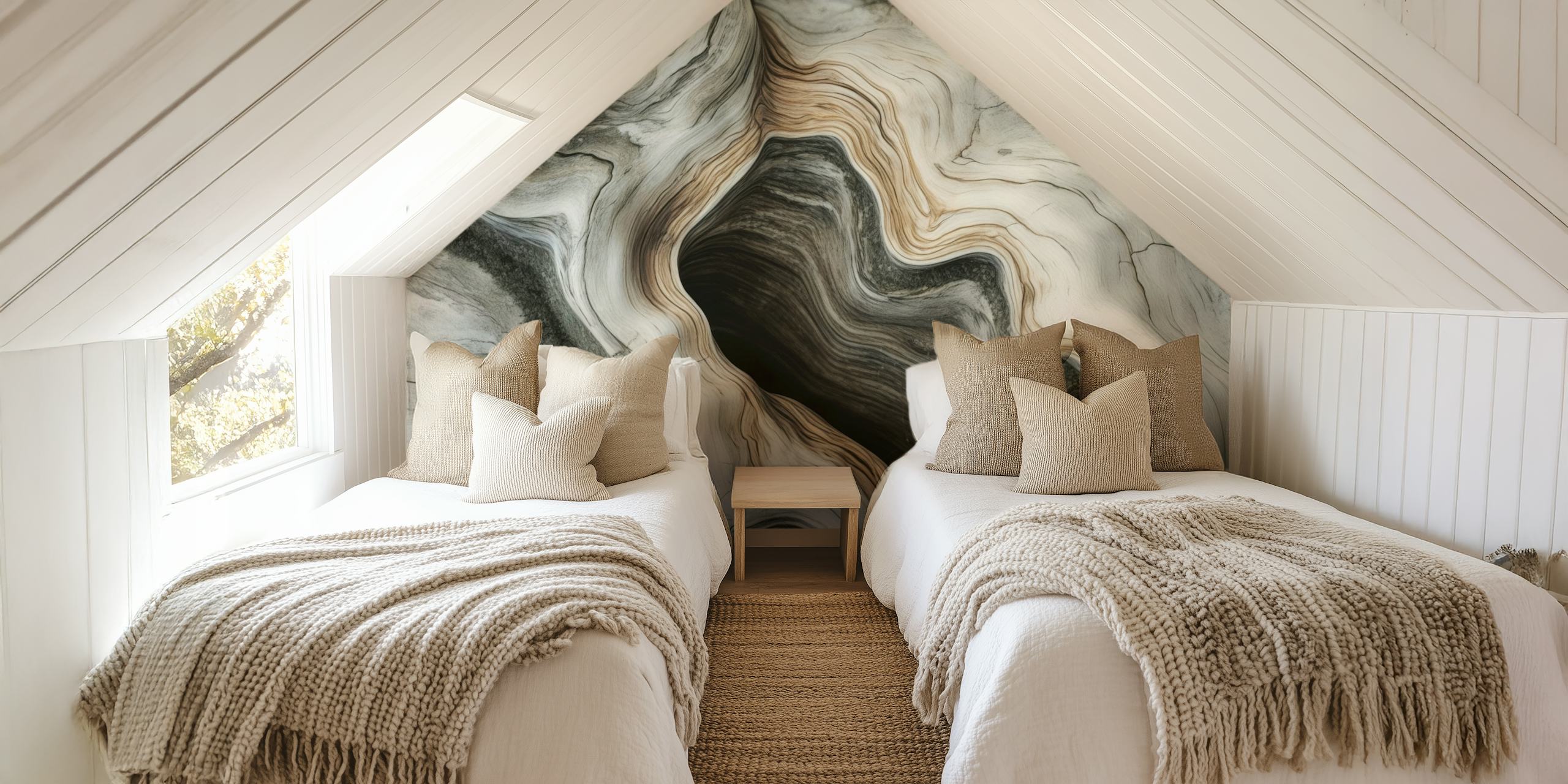 Organic stoned driftwood aesthetic wallpaper design