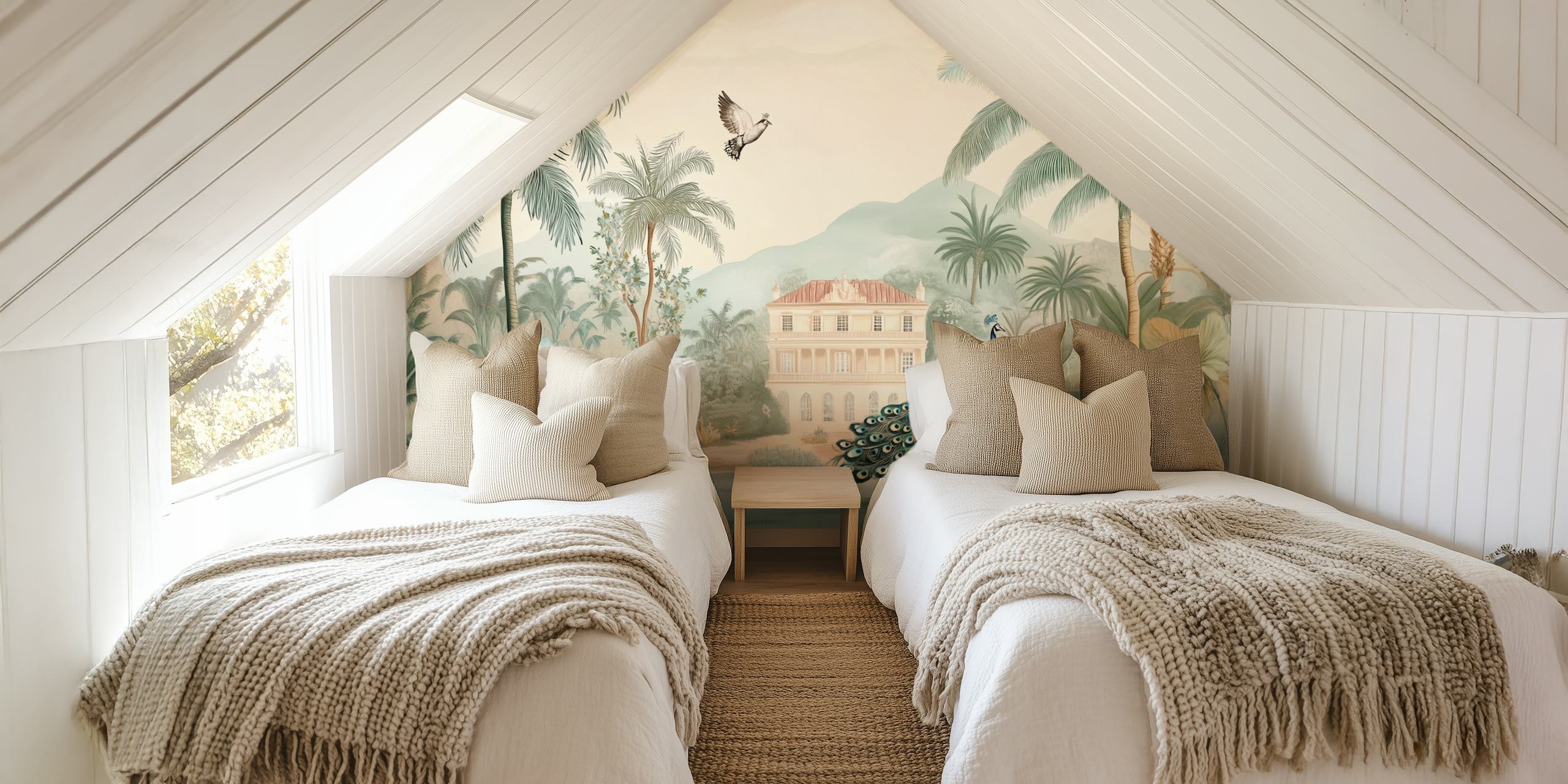 Papel pintado Lush Garden Residence en una habitación
