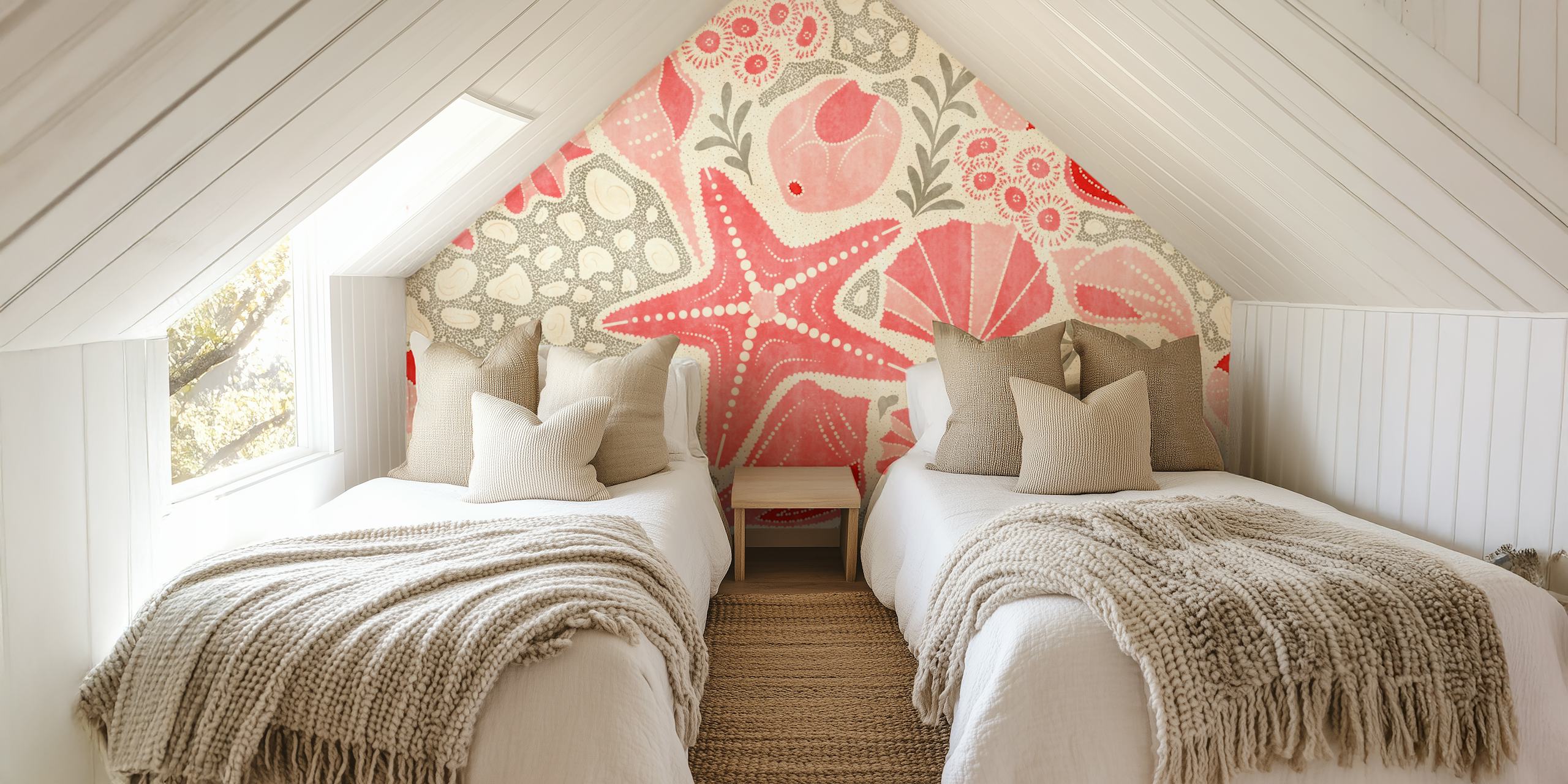 Just Beachy - Pink wallpaper design in a room