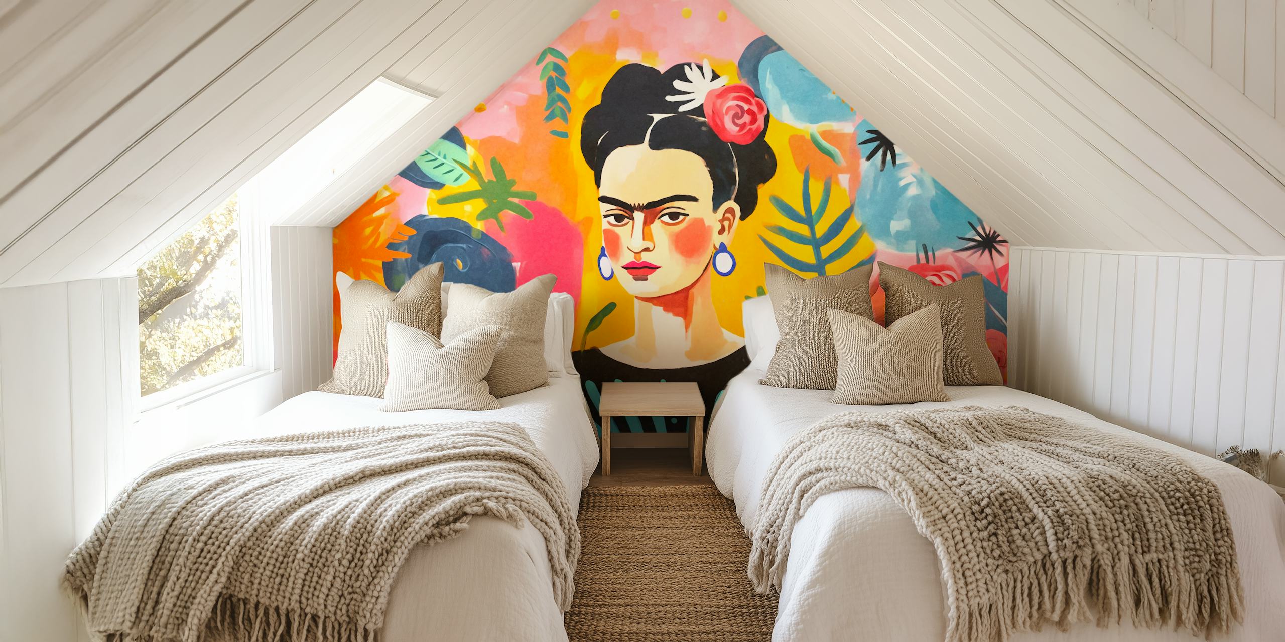 Vibrant Soul Mexican Artistic Portrait papel de parede em um quarto