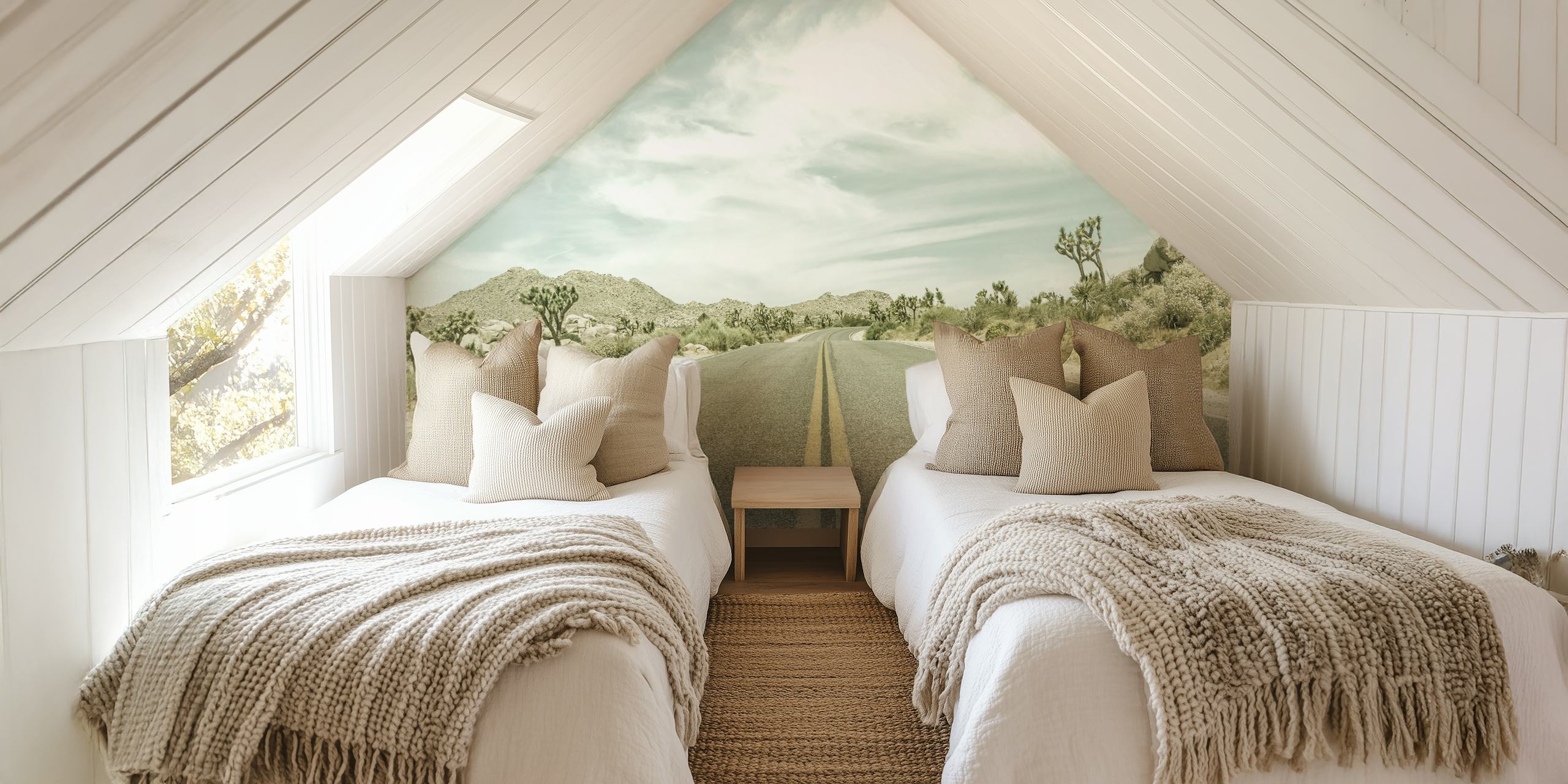 carta da parati Vintage Country Road in una stanza