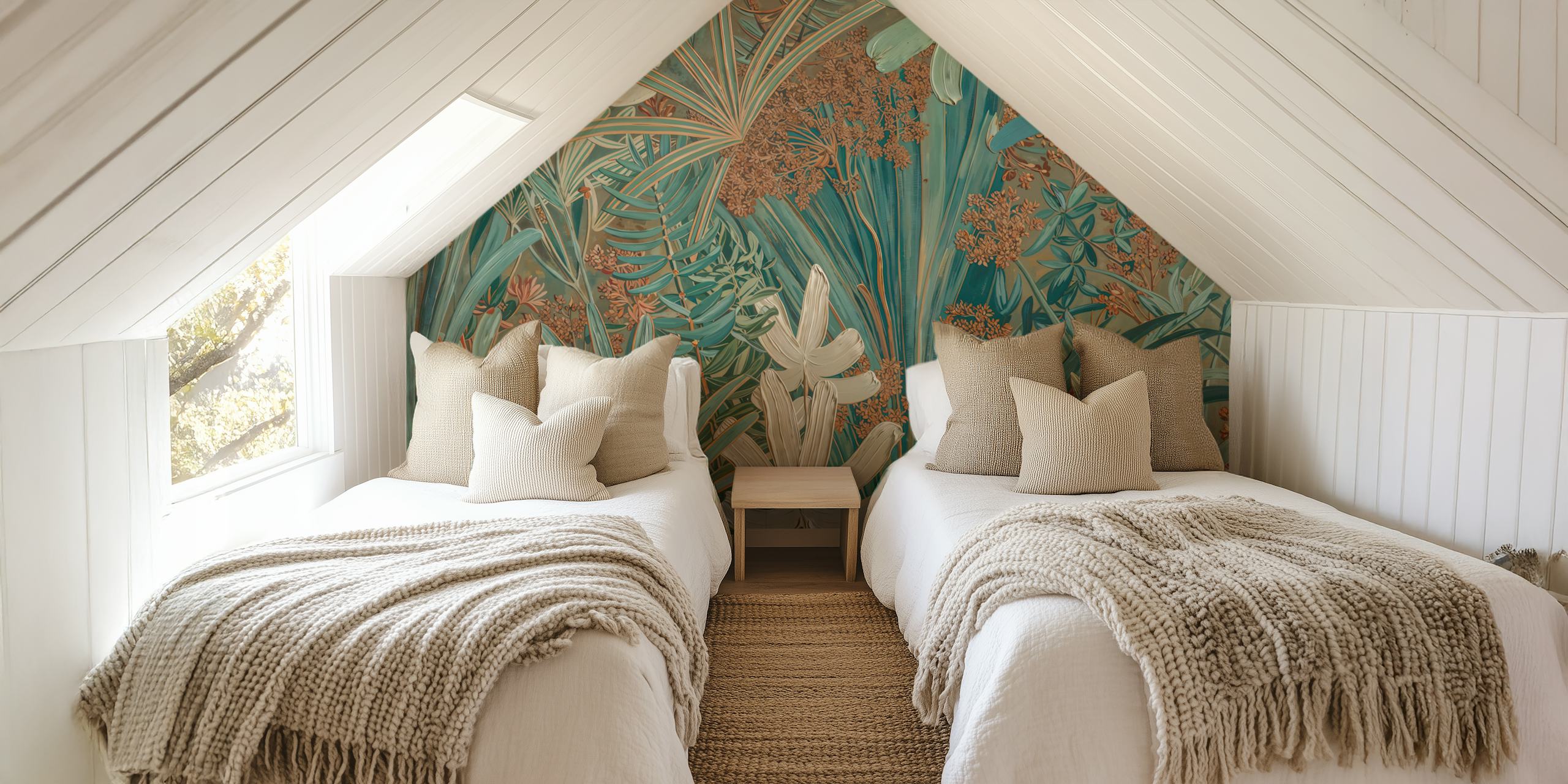 Papier peint Exotic Jungle Forest dans une pièce