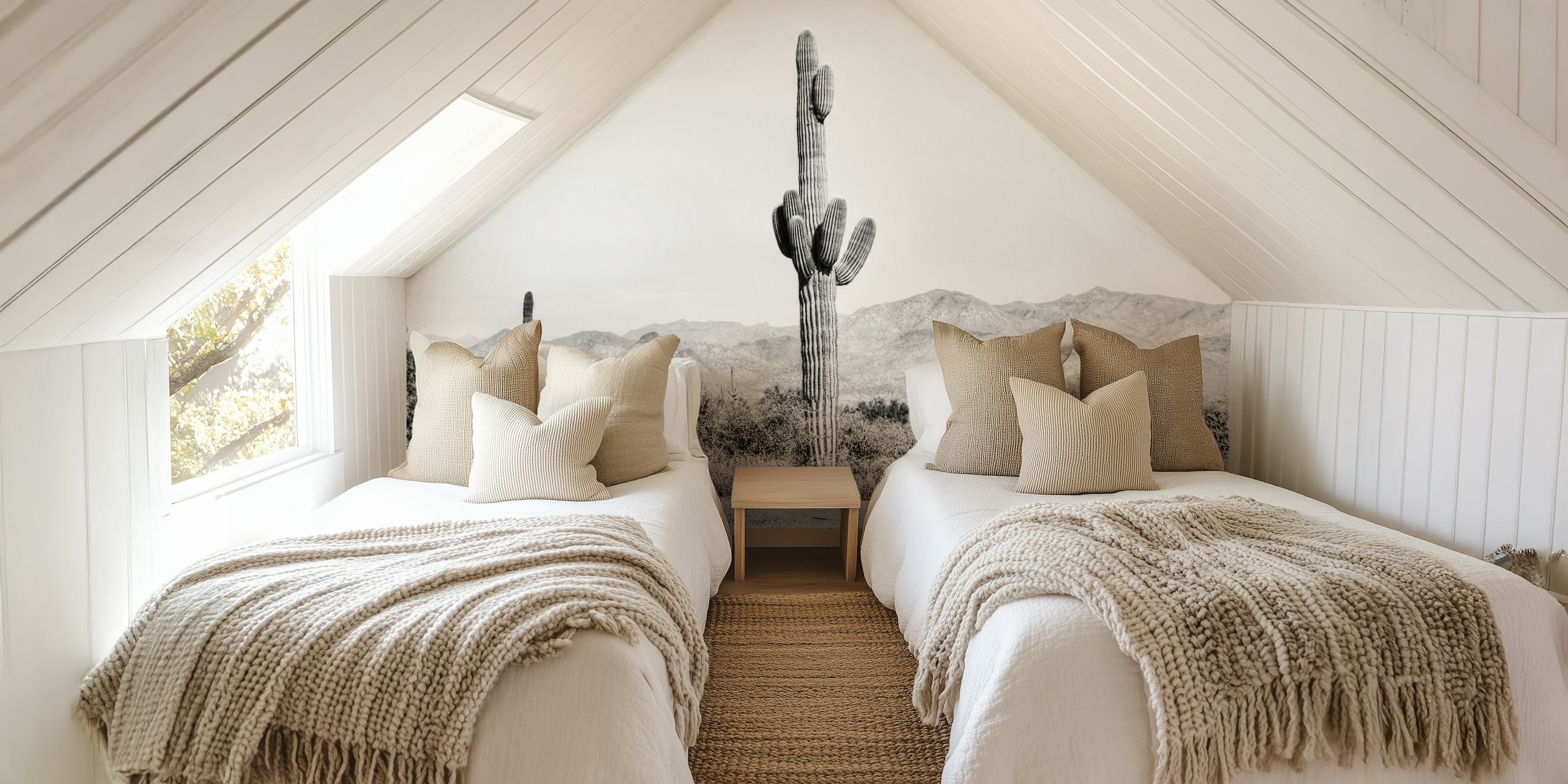 Vintage Cactus wallpaper displayed in a room