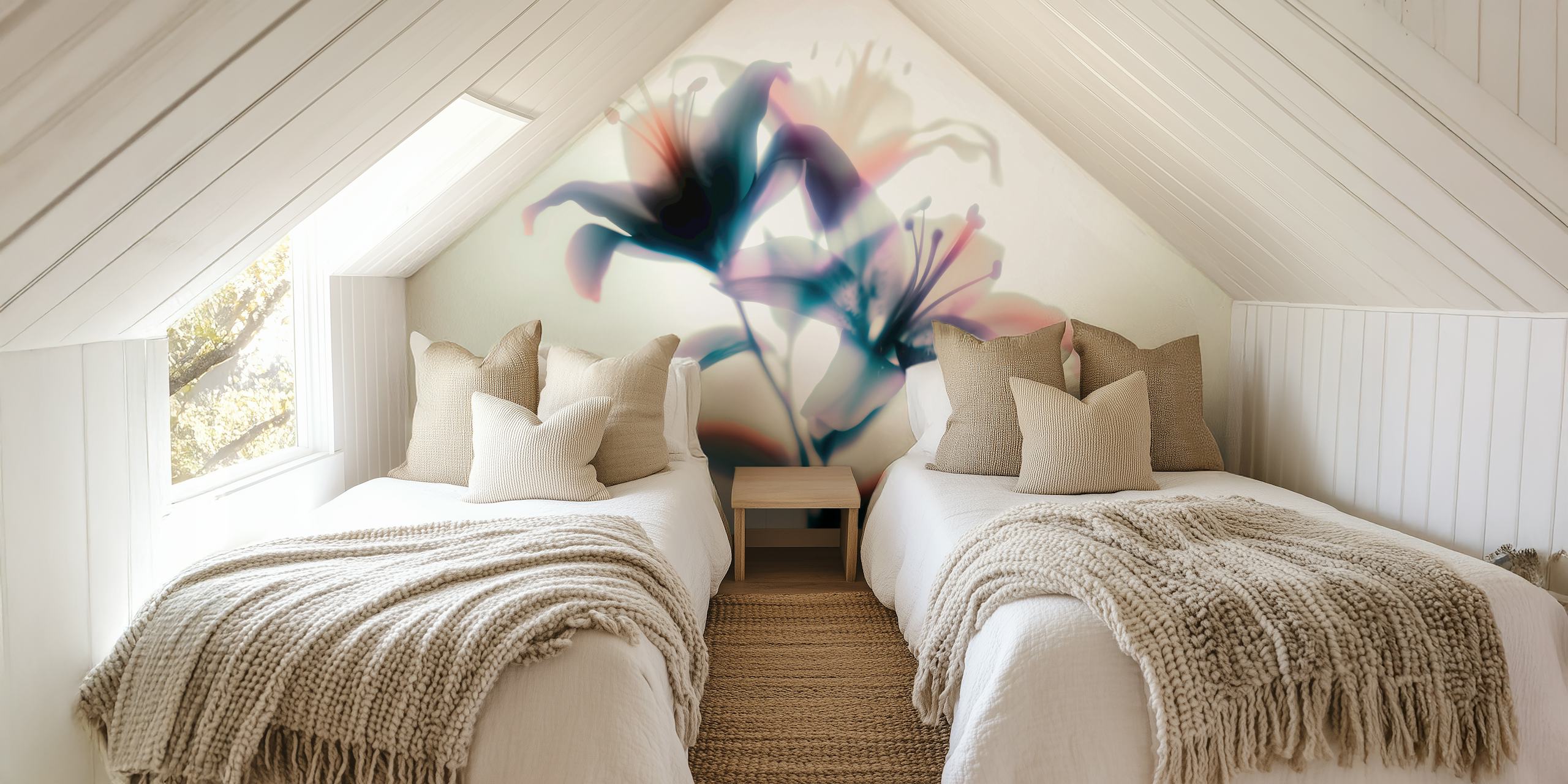 Papier peint Gentle Lily Silhouette dans une pièce