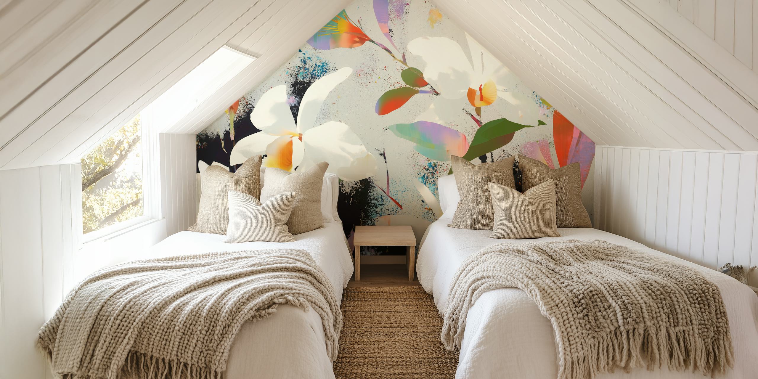 Tropical Blossom Harmony wallpaper in a room