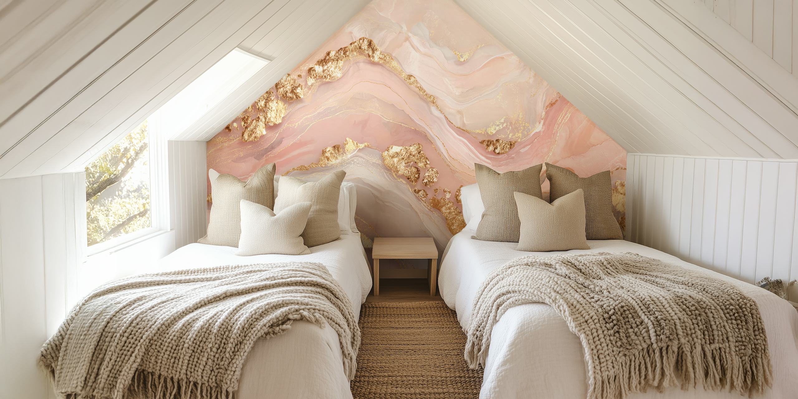 Blush Pink Marble z połyskującymi złotymi akcentami