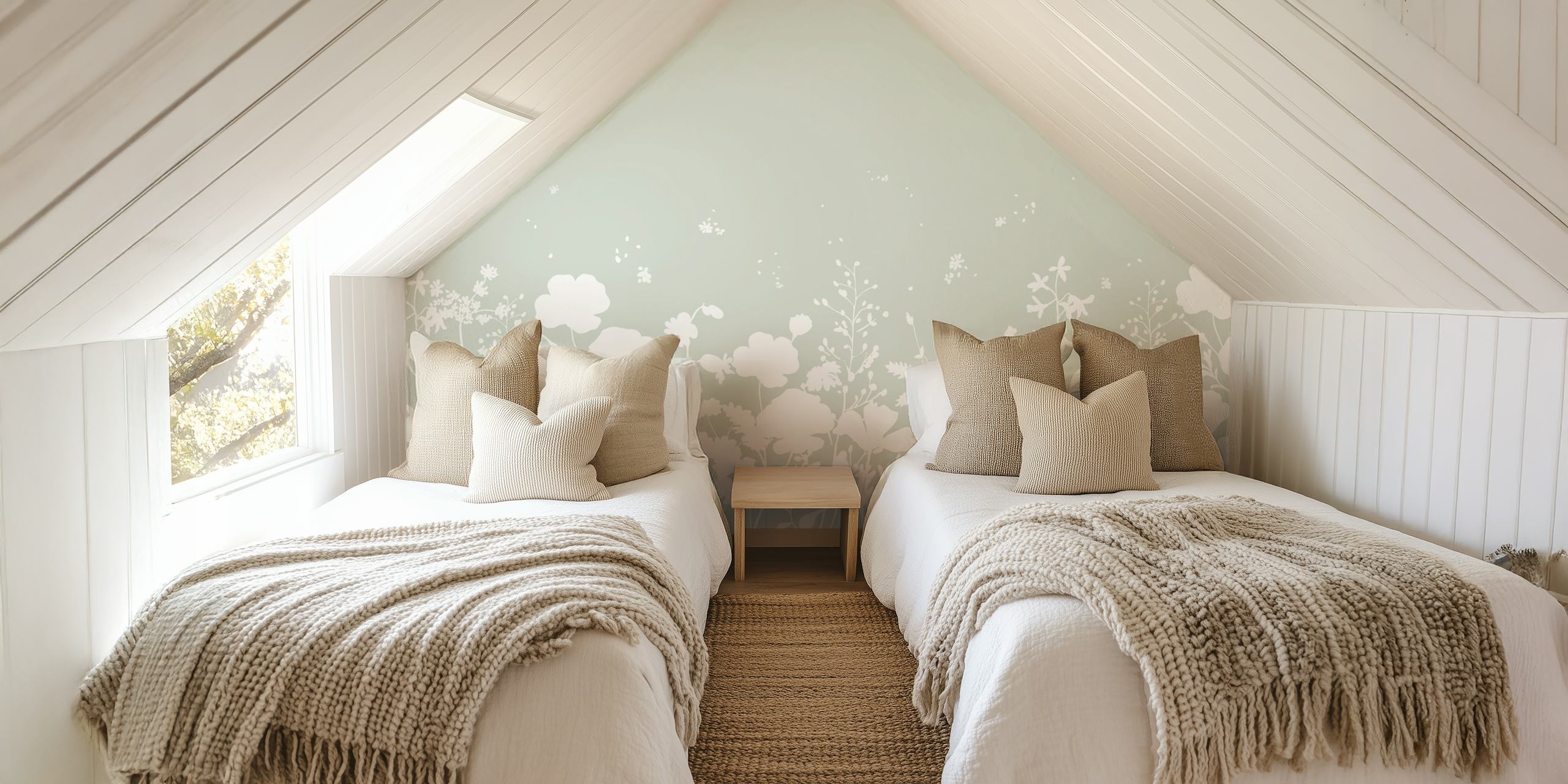 Meadow Breeze In Sage Green design de papier peint