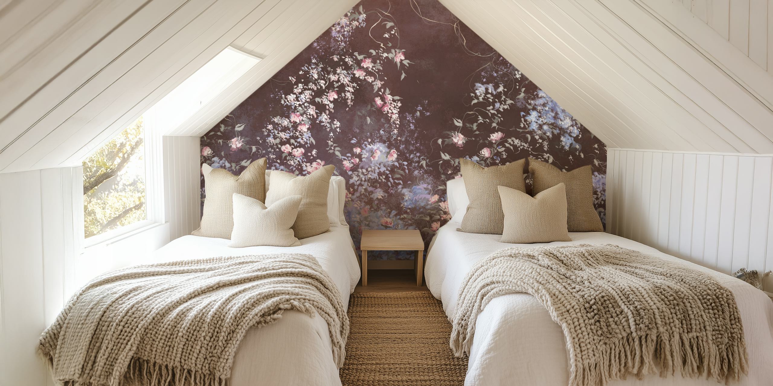 Romantic garden 5 papier peint floral dans une pièce