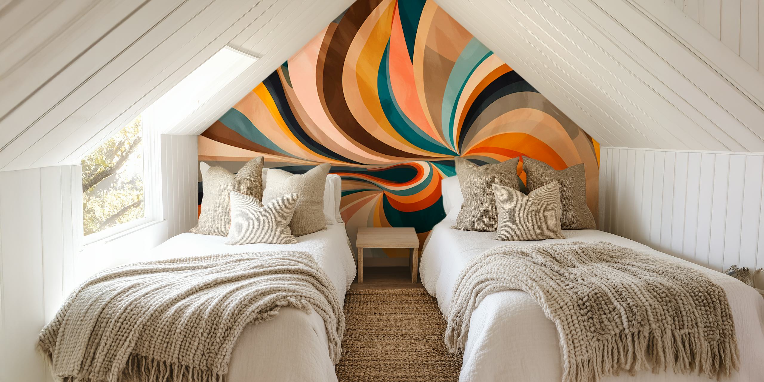 Colorful Swirl Vortex tapetti huoneessa