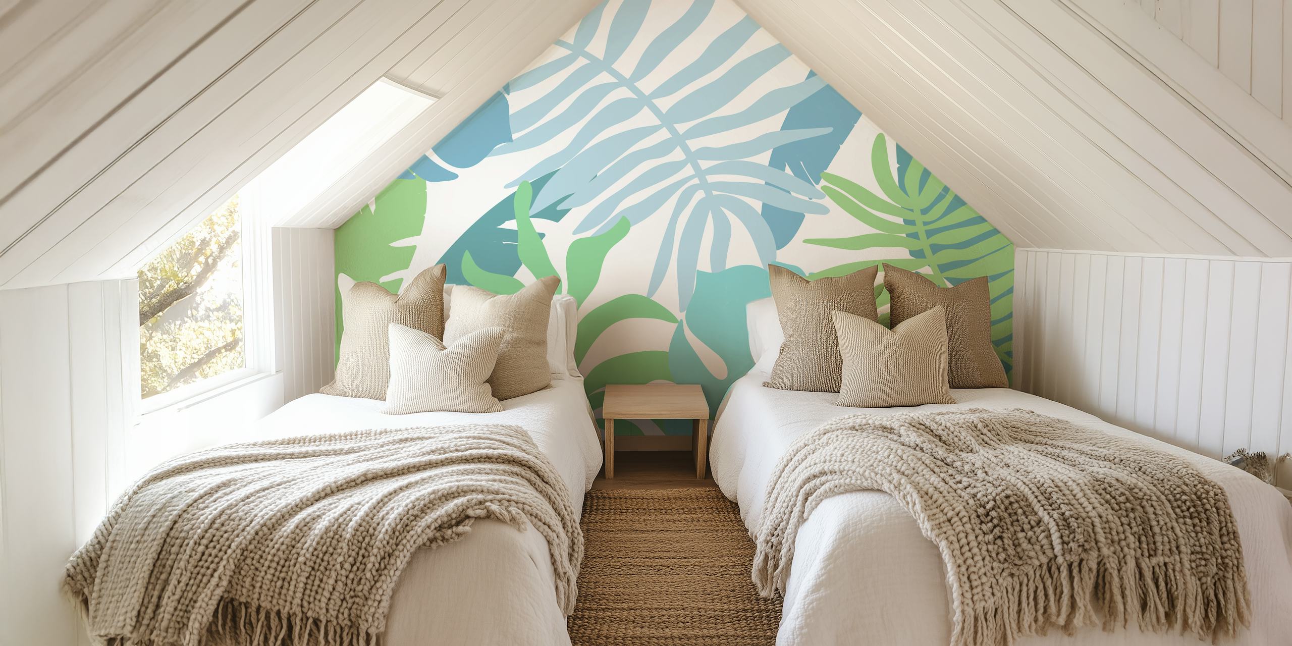 Tropical Leaf Serenity papier peint dans une pièce